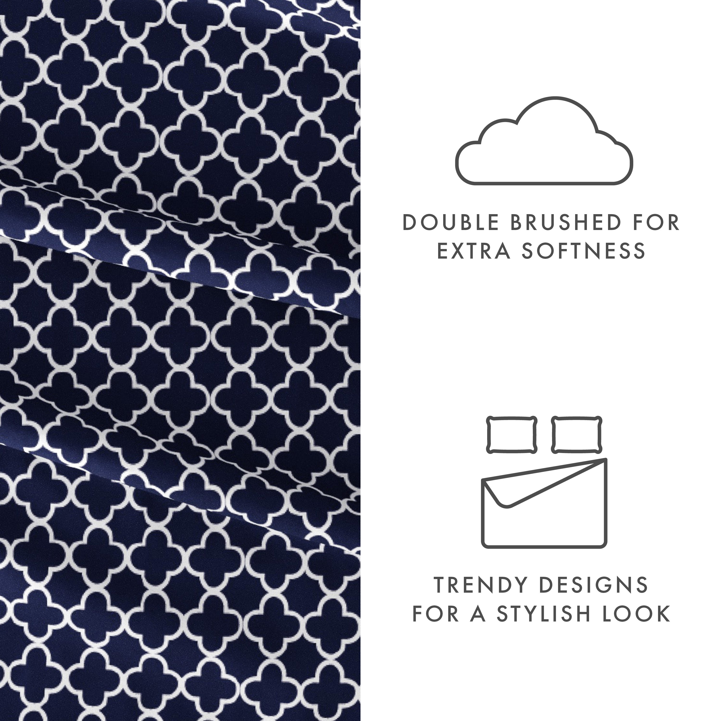 Quatrefoil 4-Piece Patterned Sheet Set