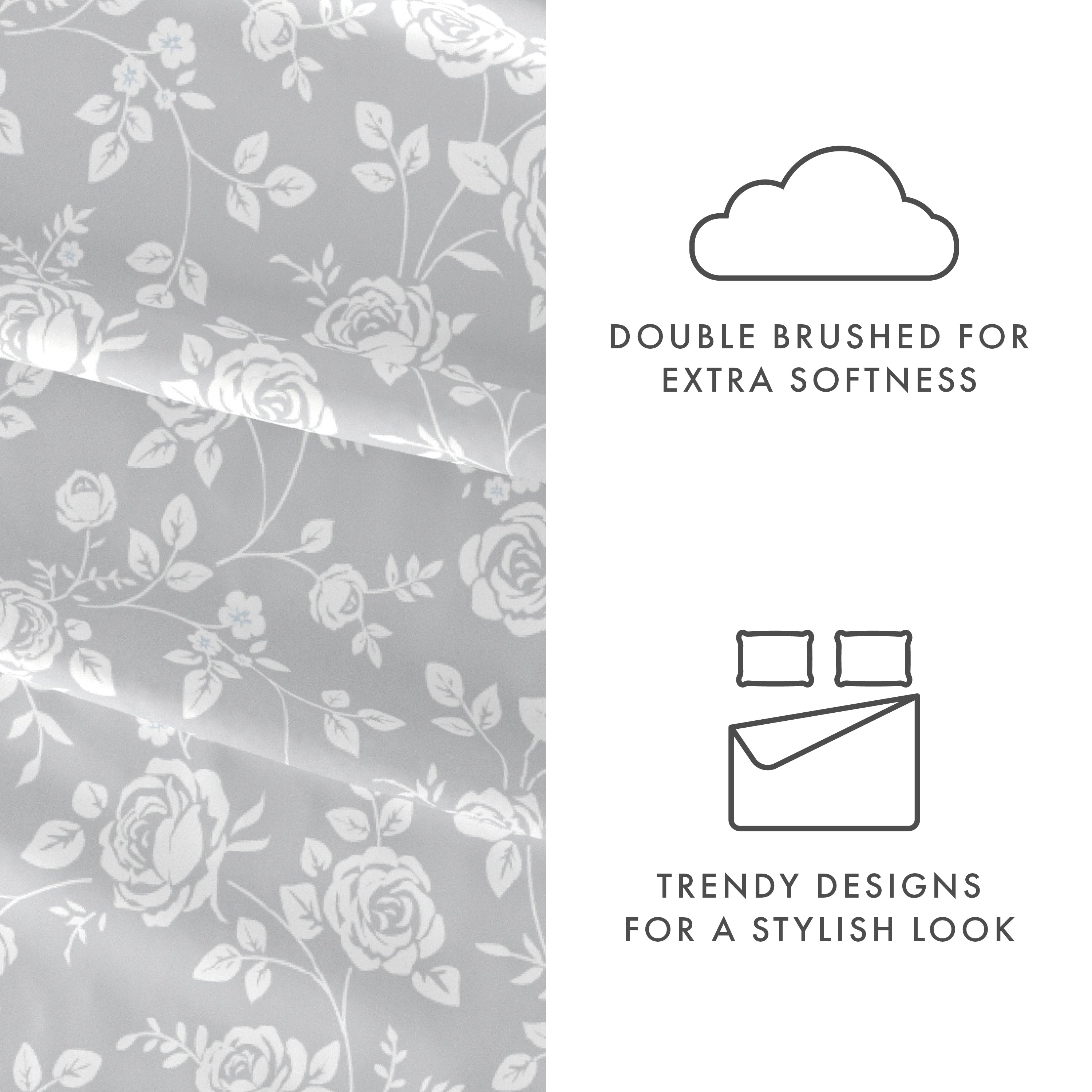 Rose 4-Piece Patterned Sheet Set