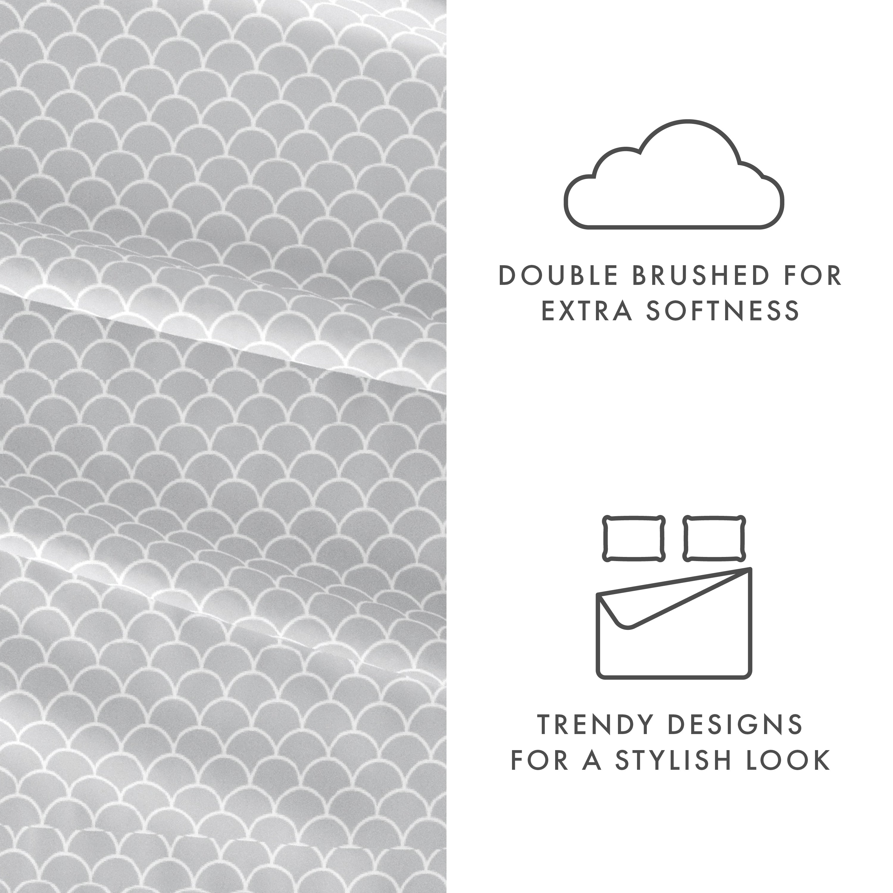 Scallops 4-Piece Patterned Sheet Set