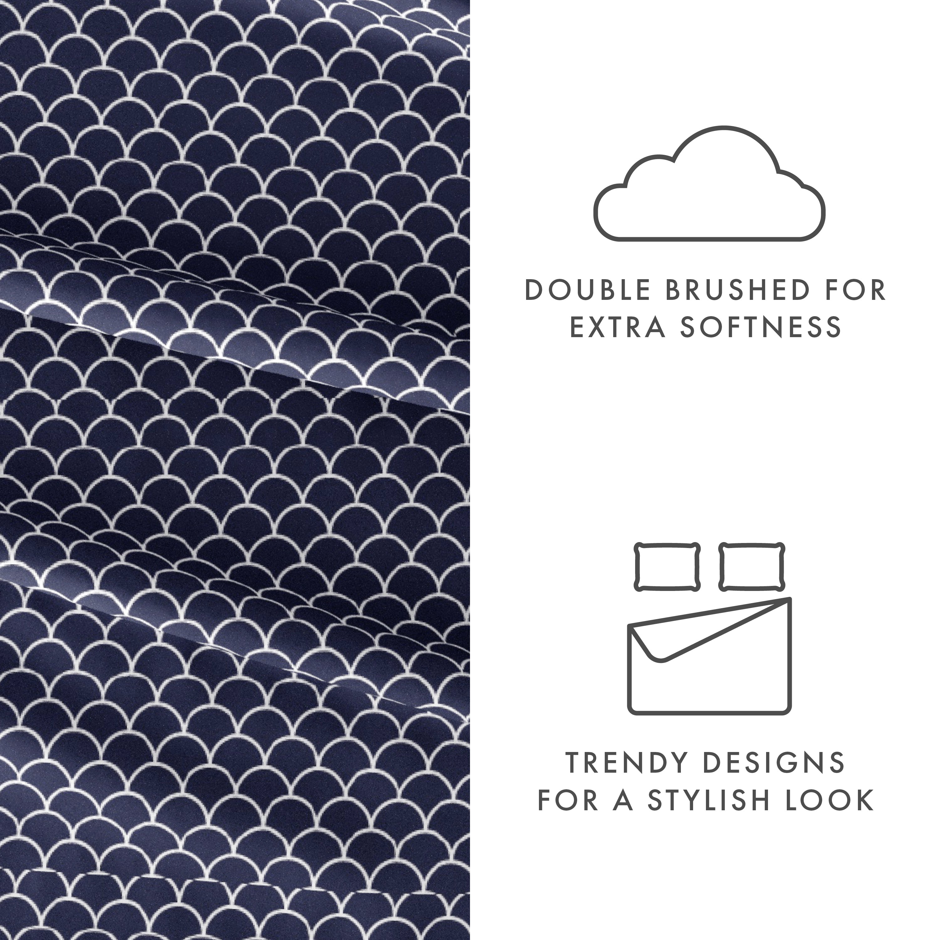 Scallops 4-Piece Patterned Sheet Set