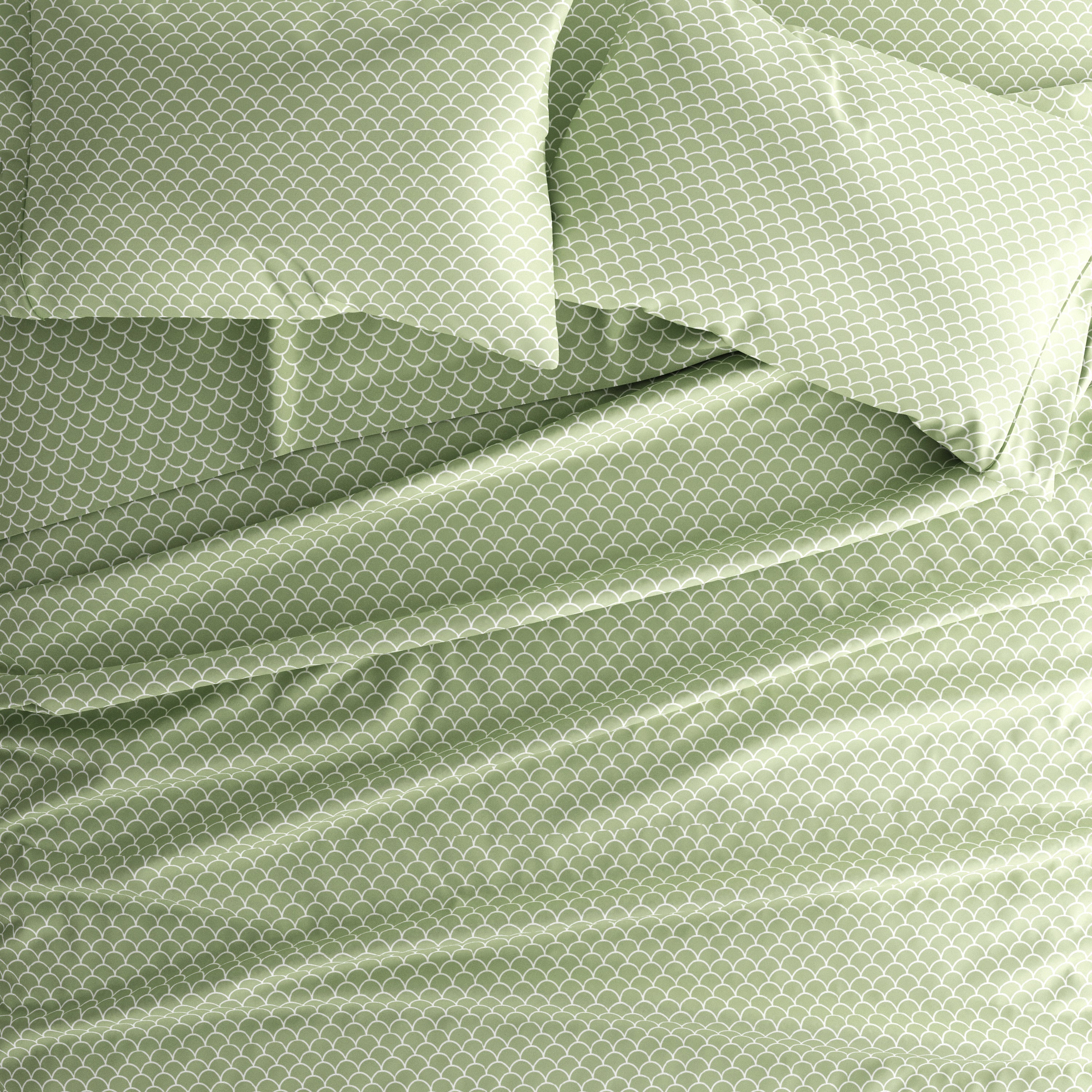 Scallops 4-Piece Patterned Sheet Set