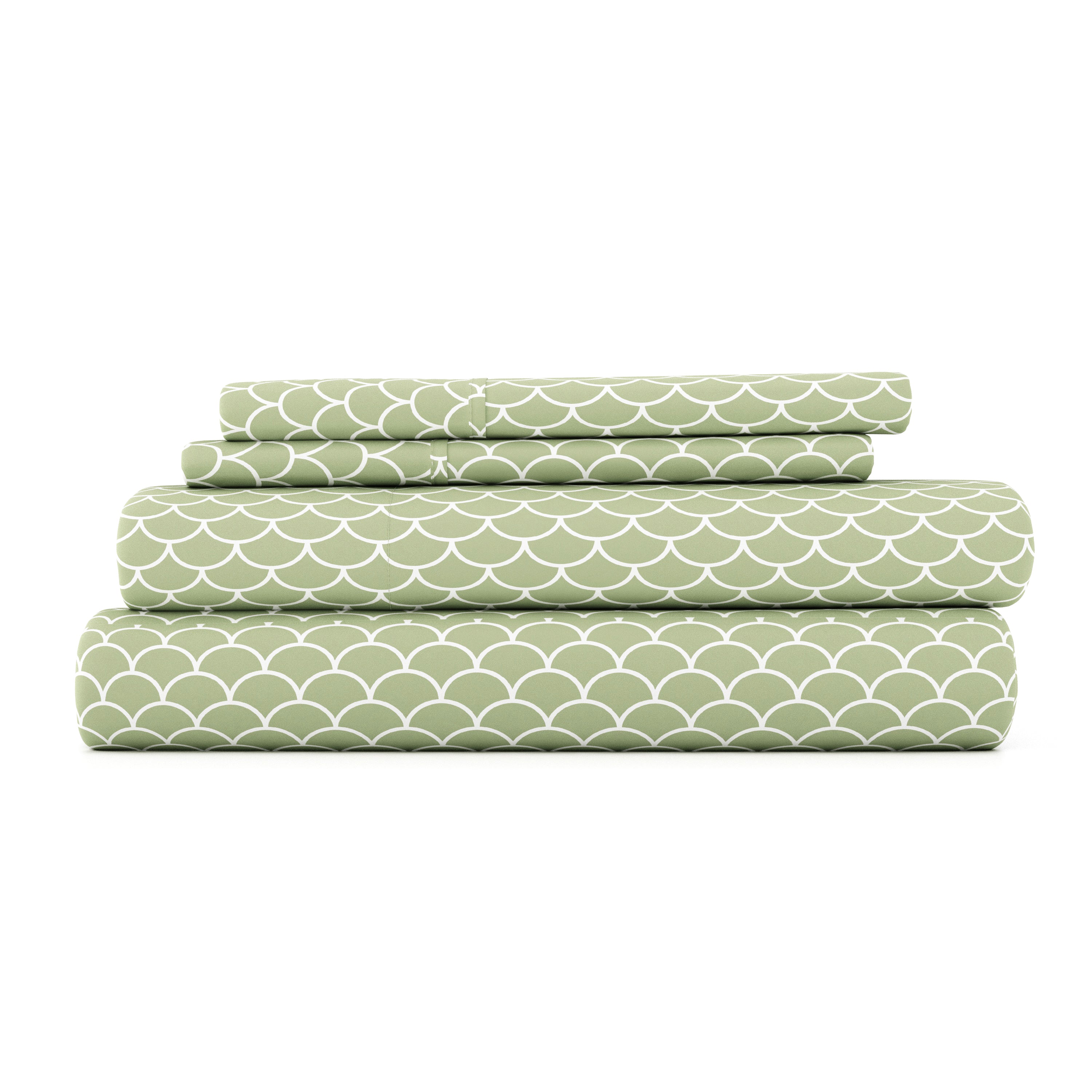 Scallops 4-Piece Patterned Sheet Set