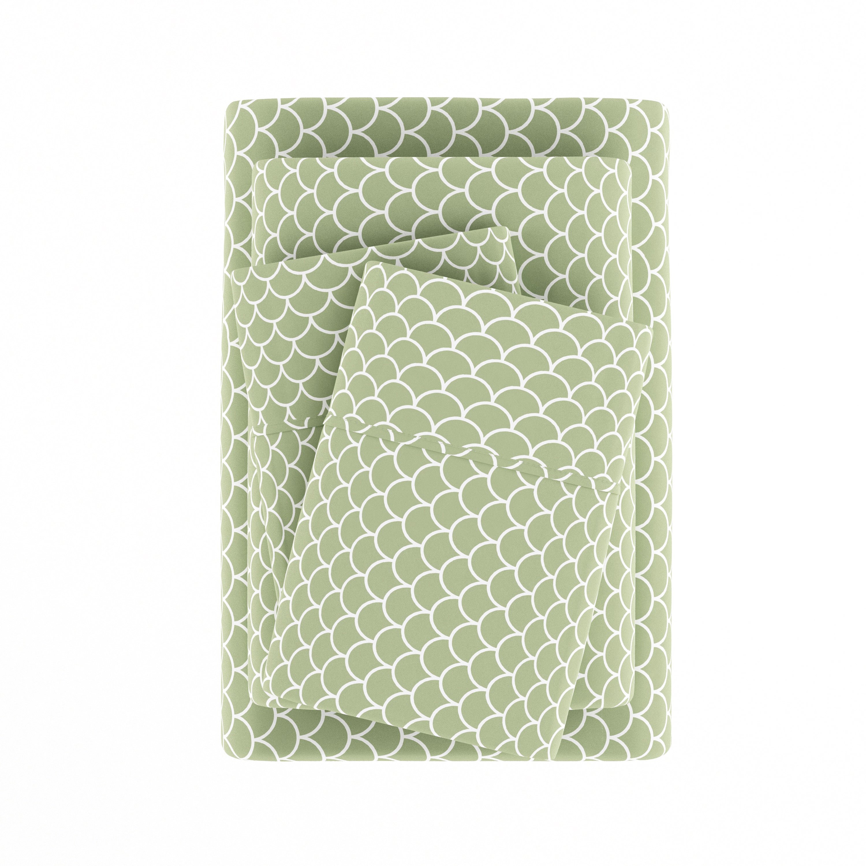Scallops 4-Piece Patterned Sheet Set