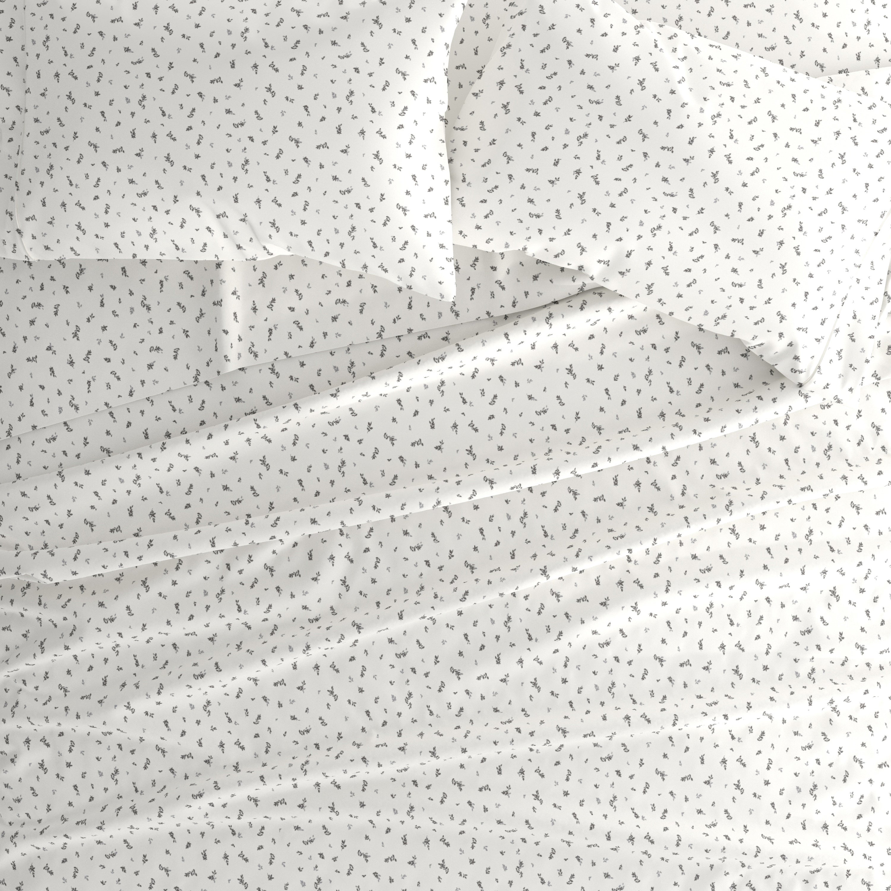 Spotted Leaves 4-Piece Patterned Sheet Set