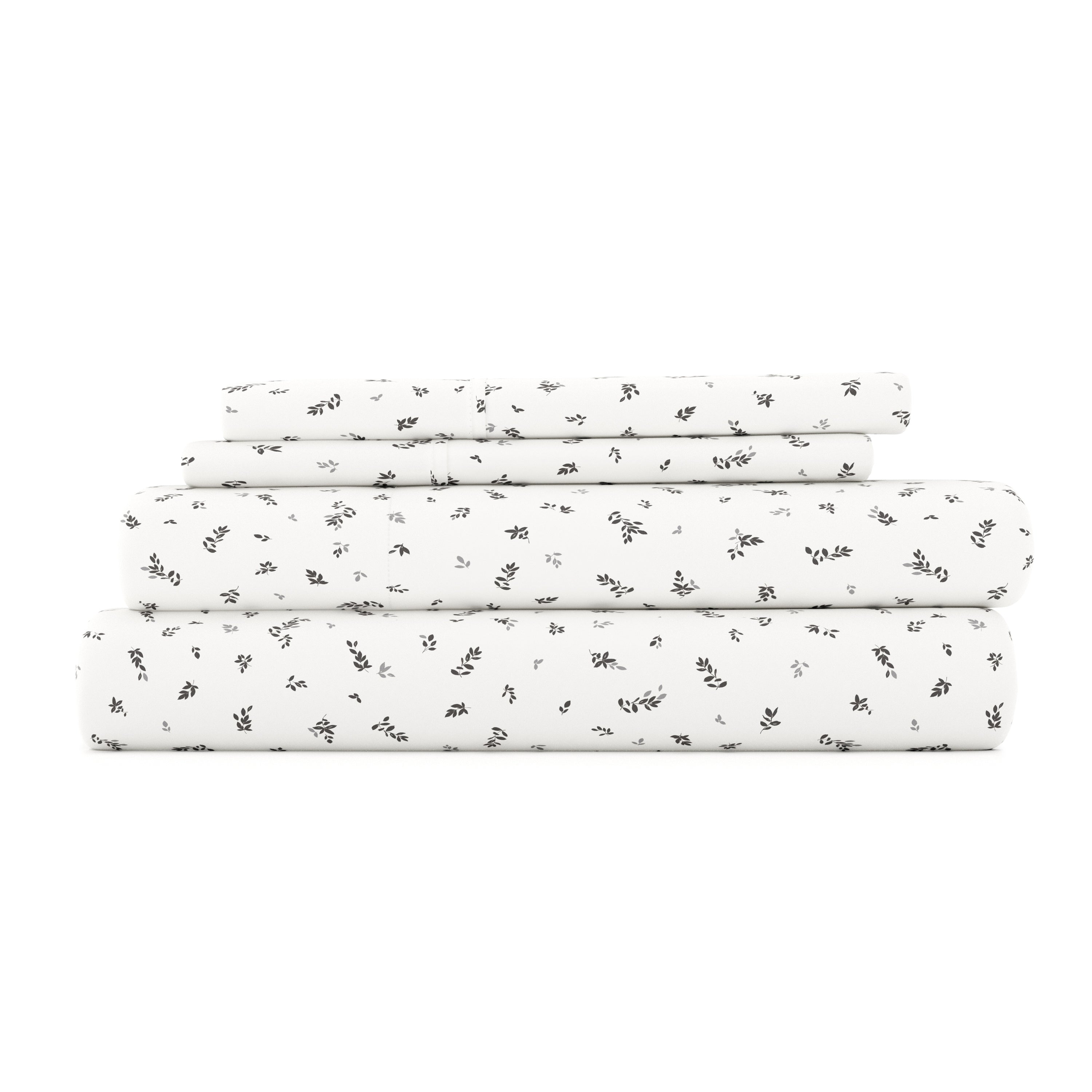 Spotted Leaves 4-Piece Patterned Sheet Set