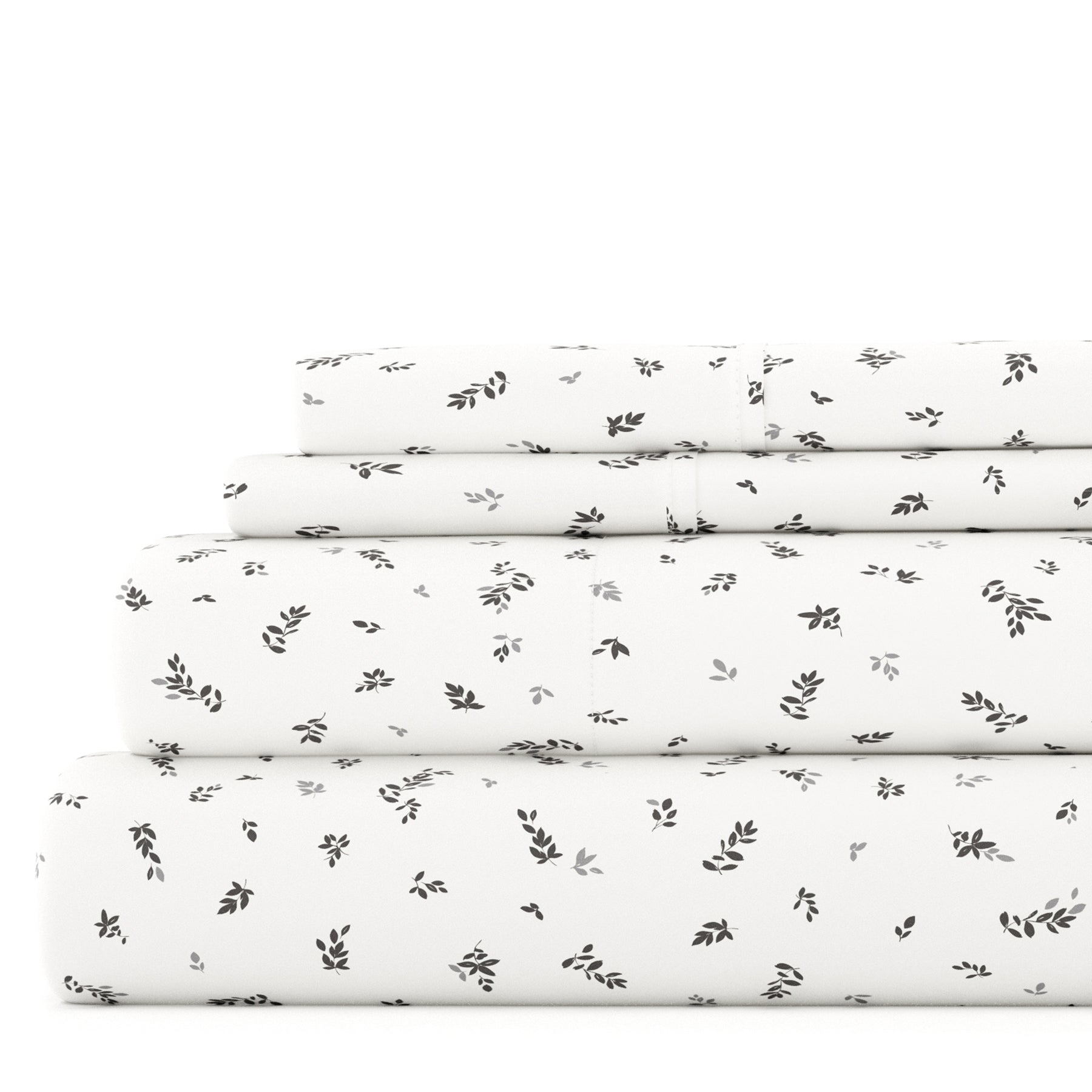 Spotted Leaves 4-Piece Patterned Sheet Set