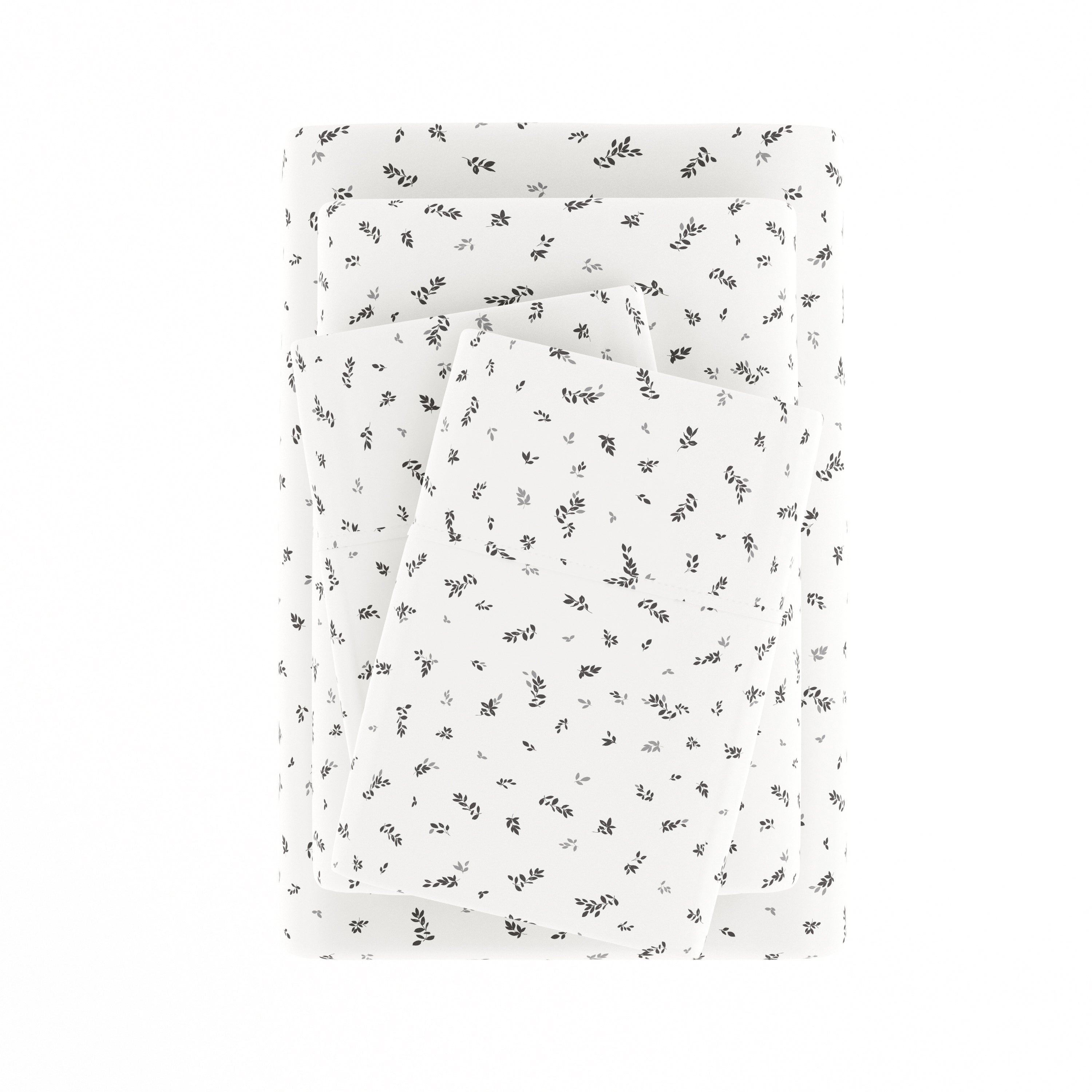 Spotted Leaves 4-Piece Patterned Sheet Set