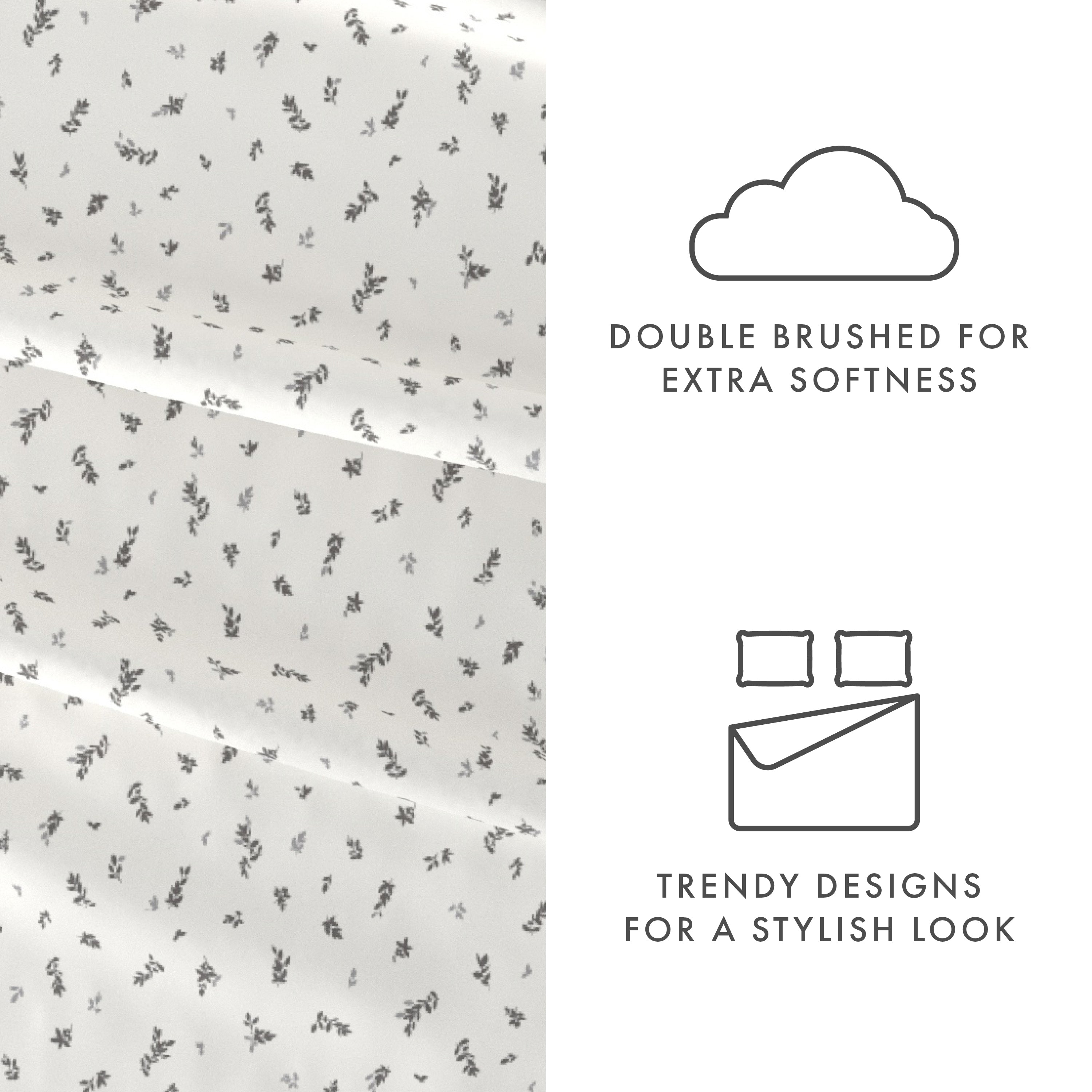 Spotted Leaves 4-Piece Patterned Sheet Set