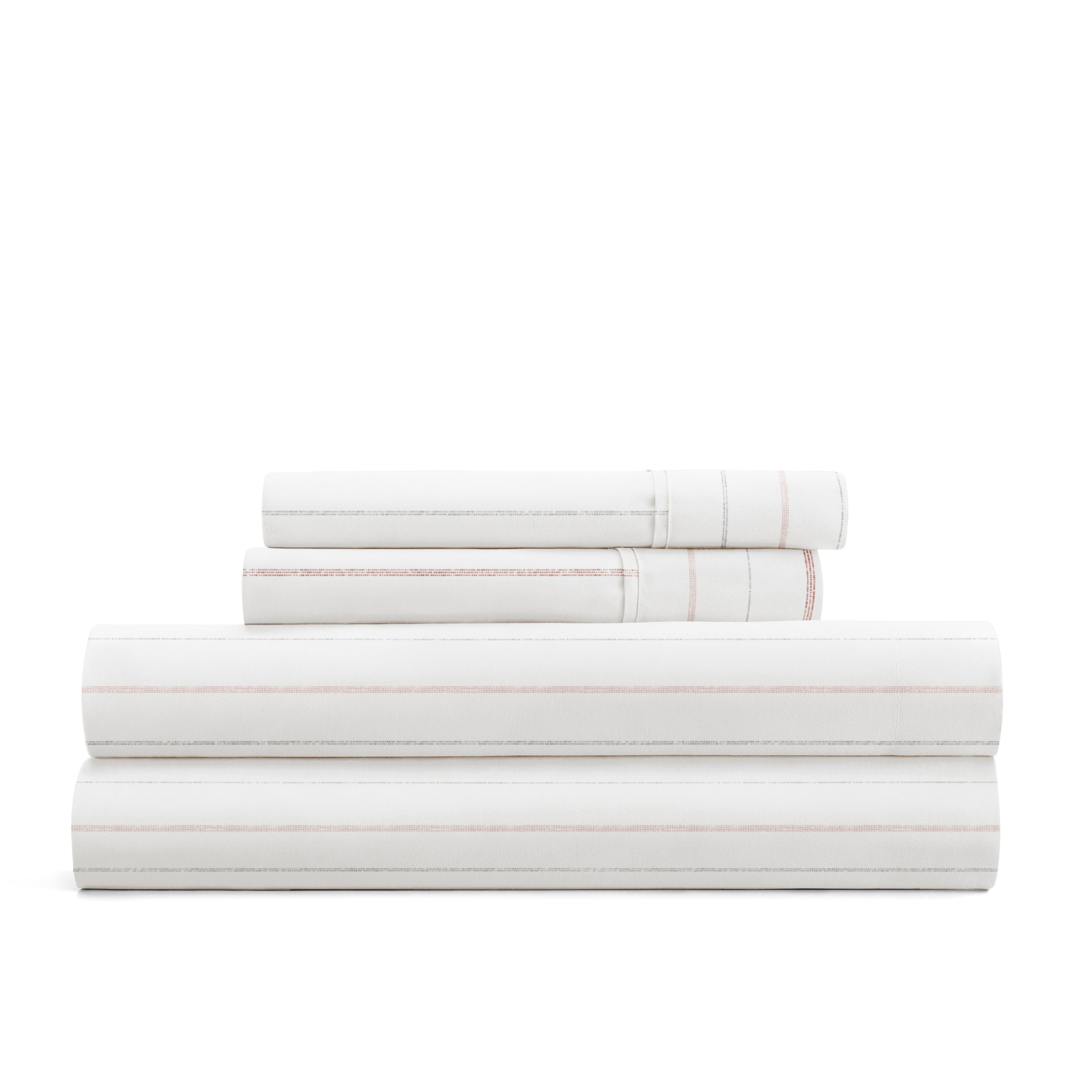 Soft Stitch Stripe 4-Piece Patterned Sheet Set
