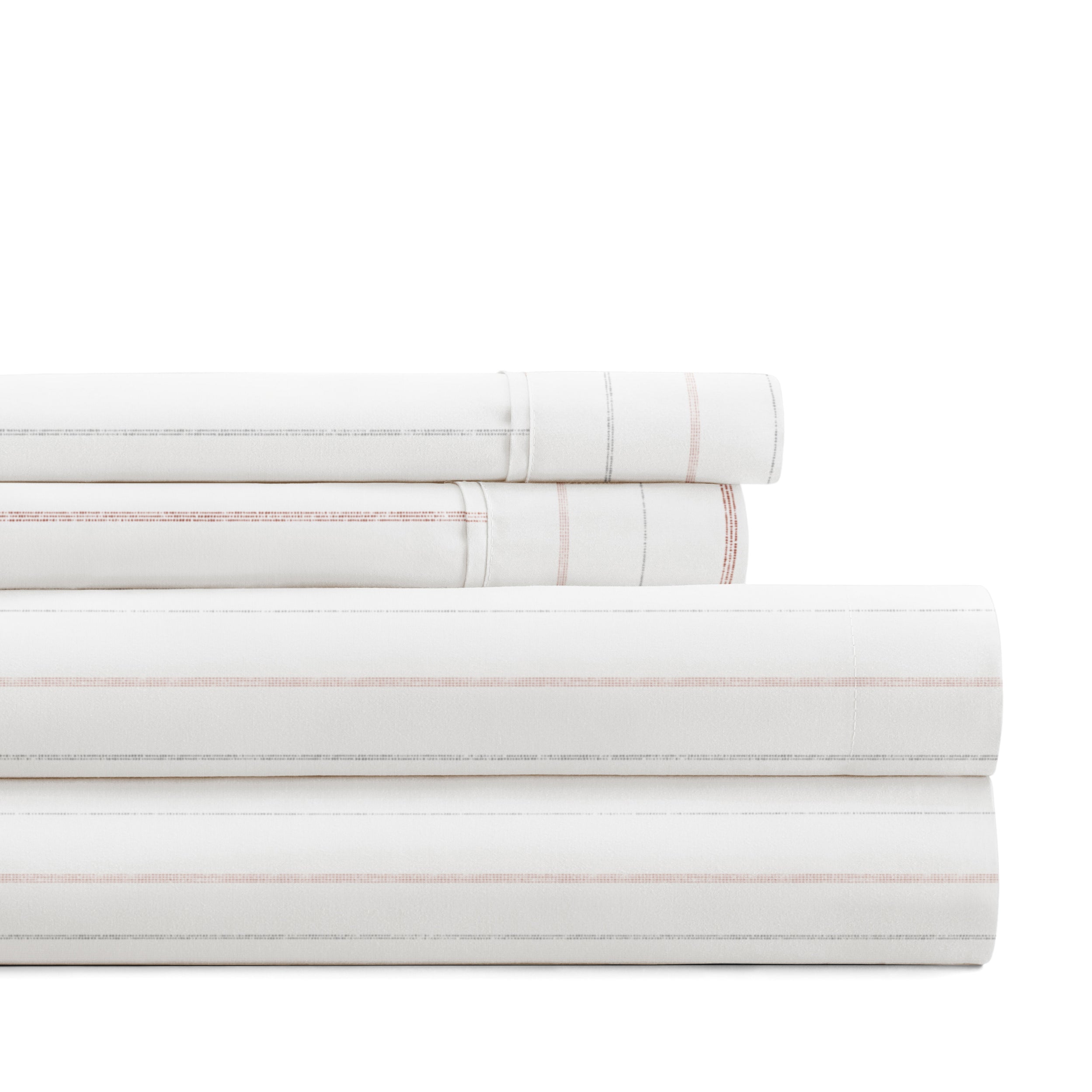 Soft Stitch Stripe 4-Piece Patterned Sheet Set