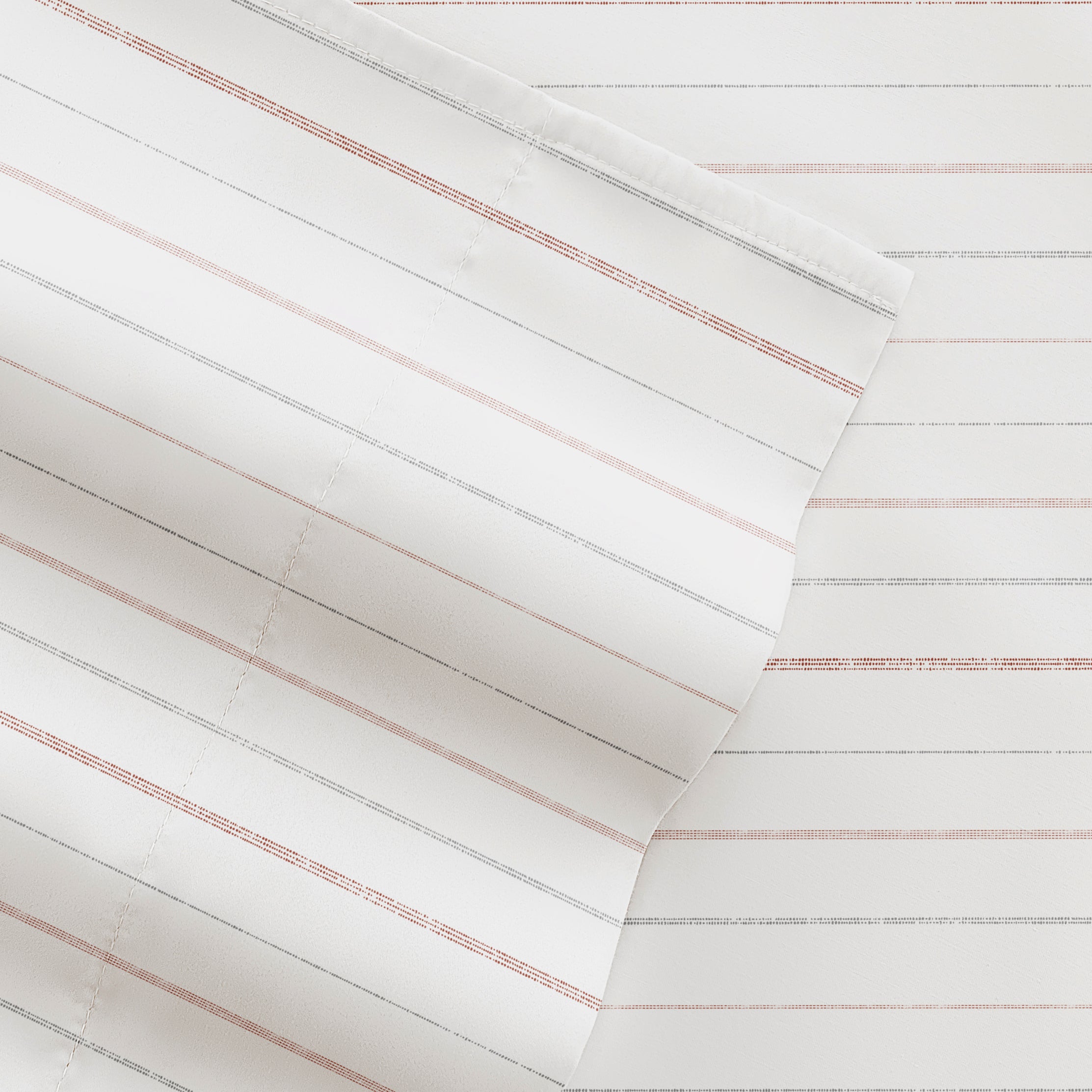 Soft Stitch Stripe 4-Piece Patterned Sheet Set