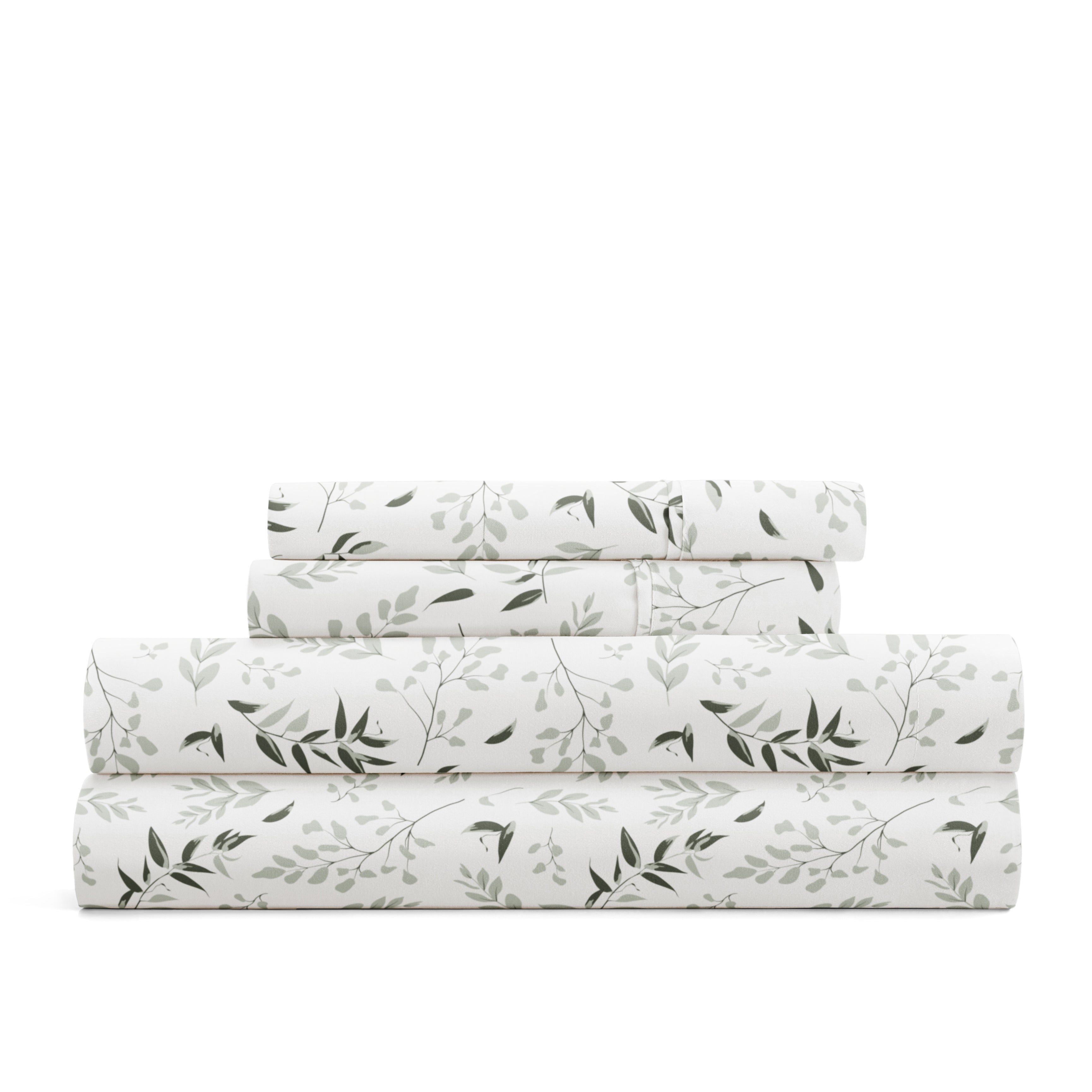 Tossed Foliage 4-Piece Patterned Sheet Set