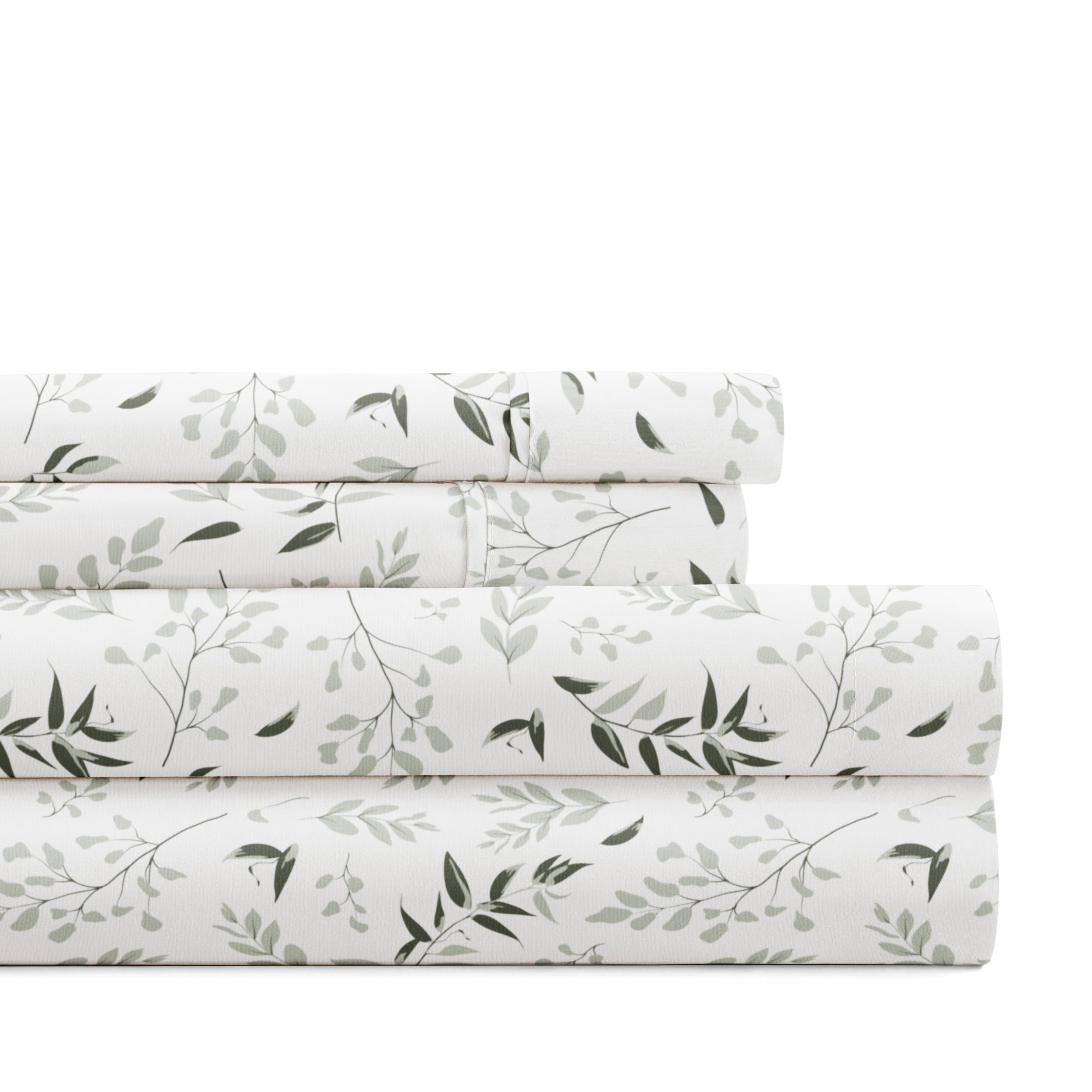Tossed Foliage 4-Piece Patterned Sheet Set