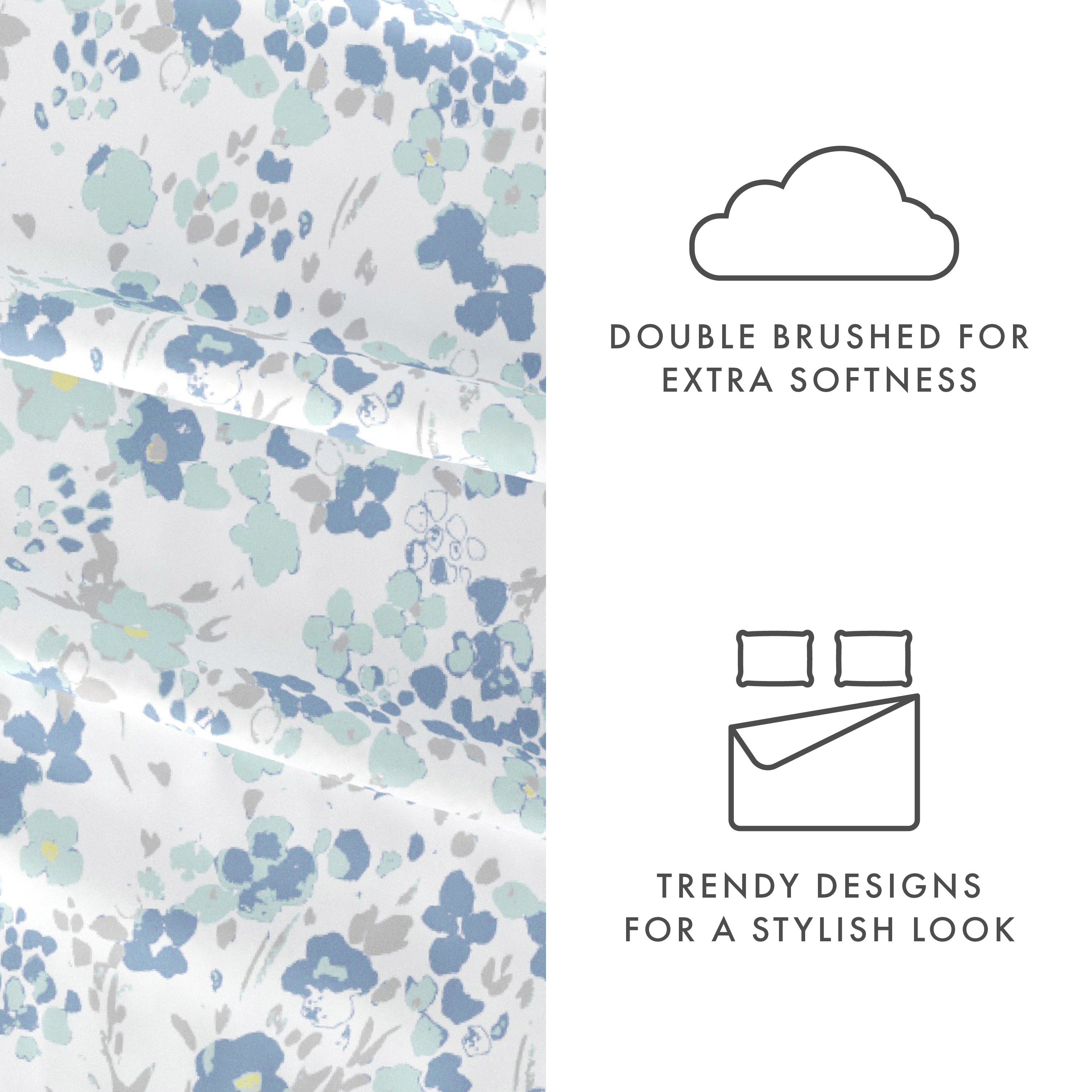 Violets 4-Piece Patterned Sheet Set