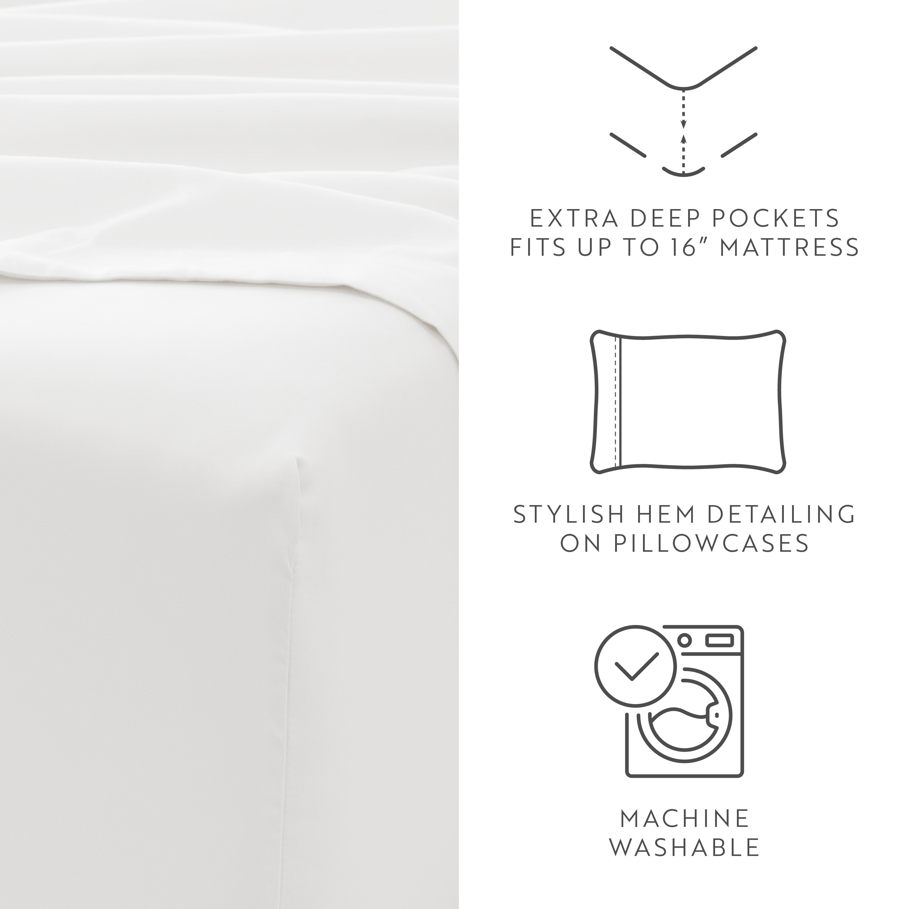 4-Piece Double Brushed Solid Sheet Set