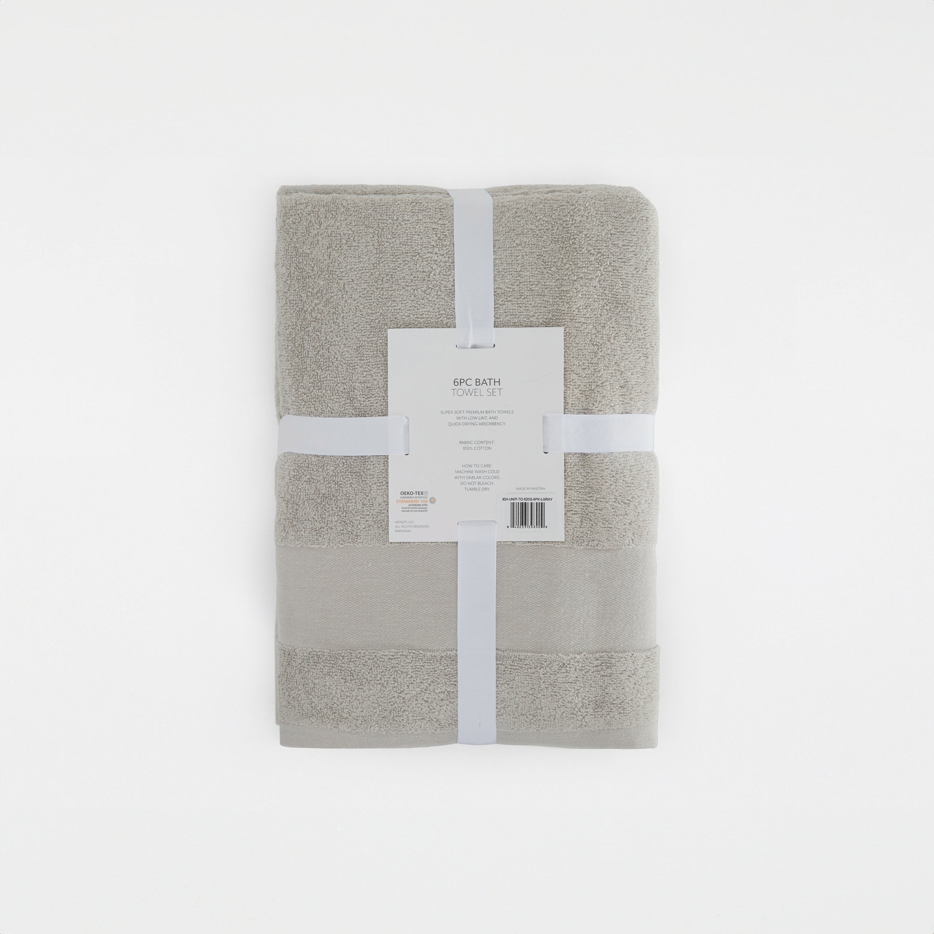 6-Piece Hotel-Quality 100% Cotton Bath Towel Set
