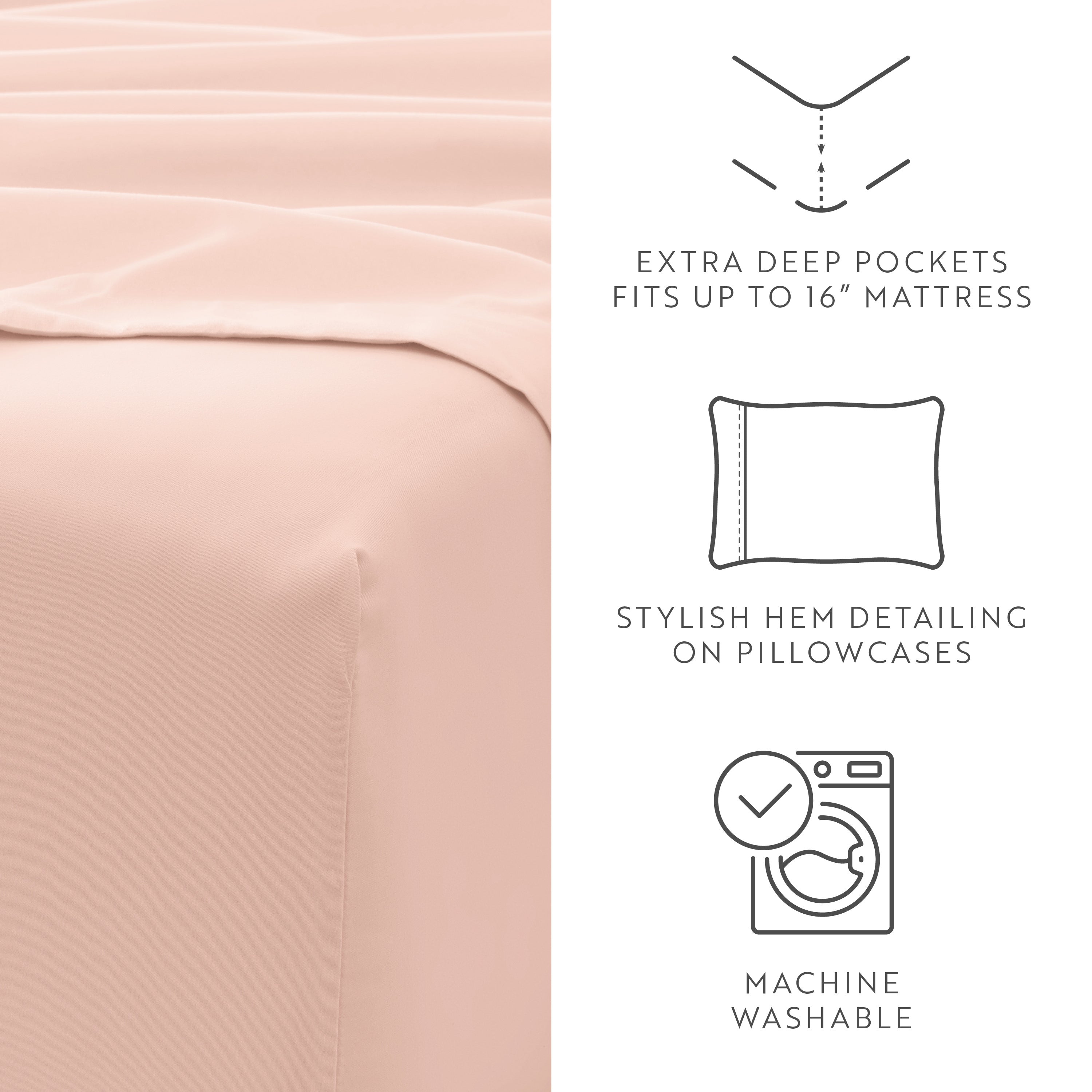 6-Piece Double Brushed Solid Sheet Set