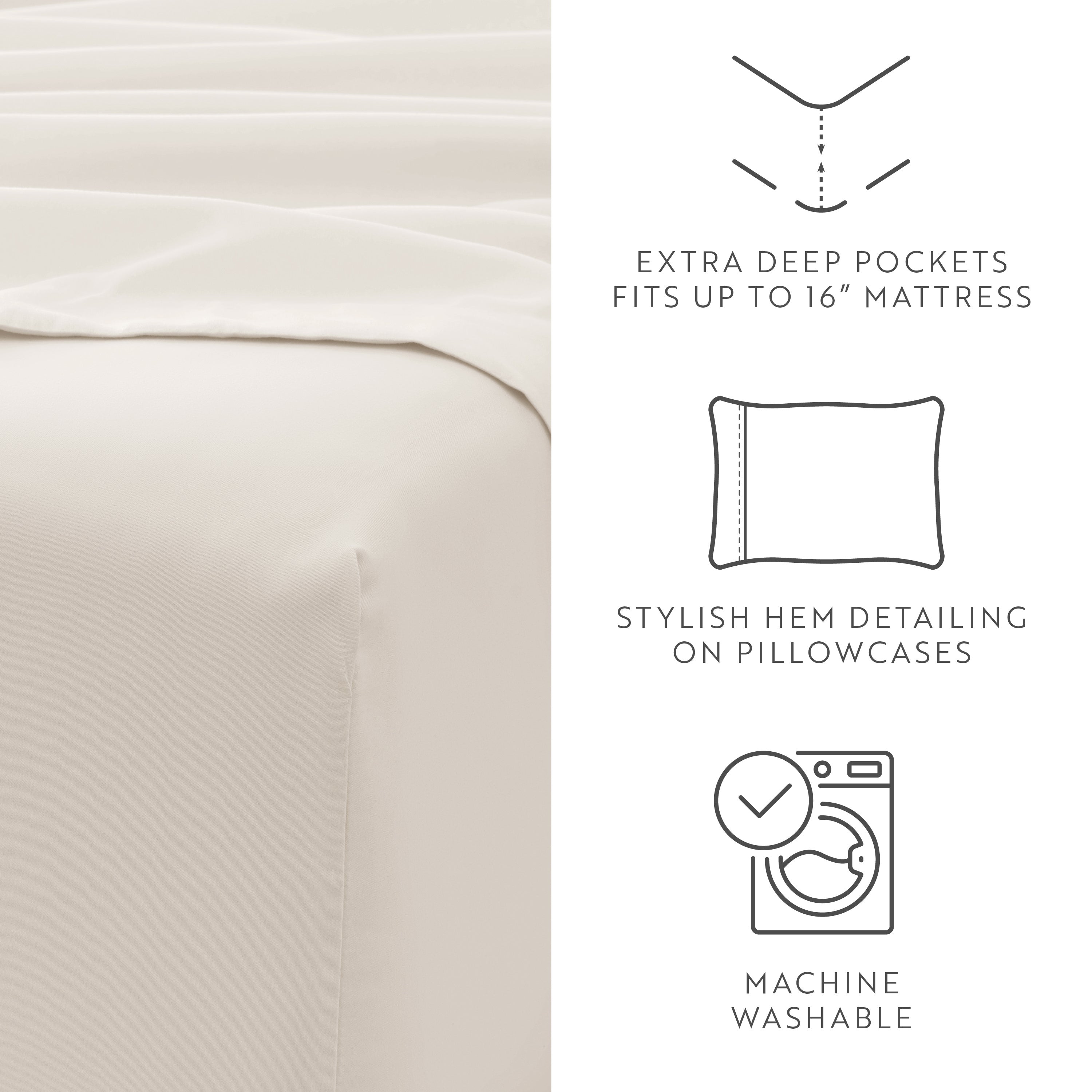 6-Piece Double Brushed Solid Sheet Set