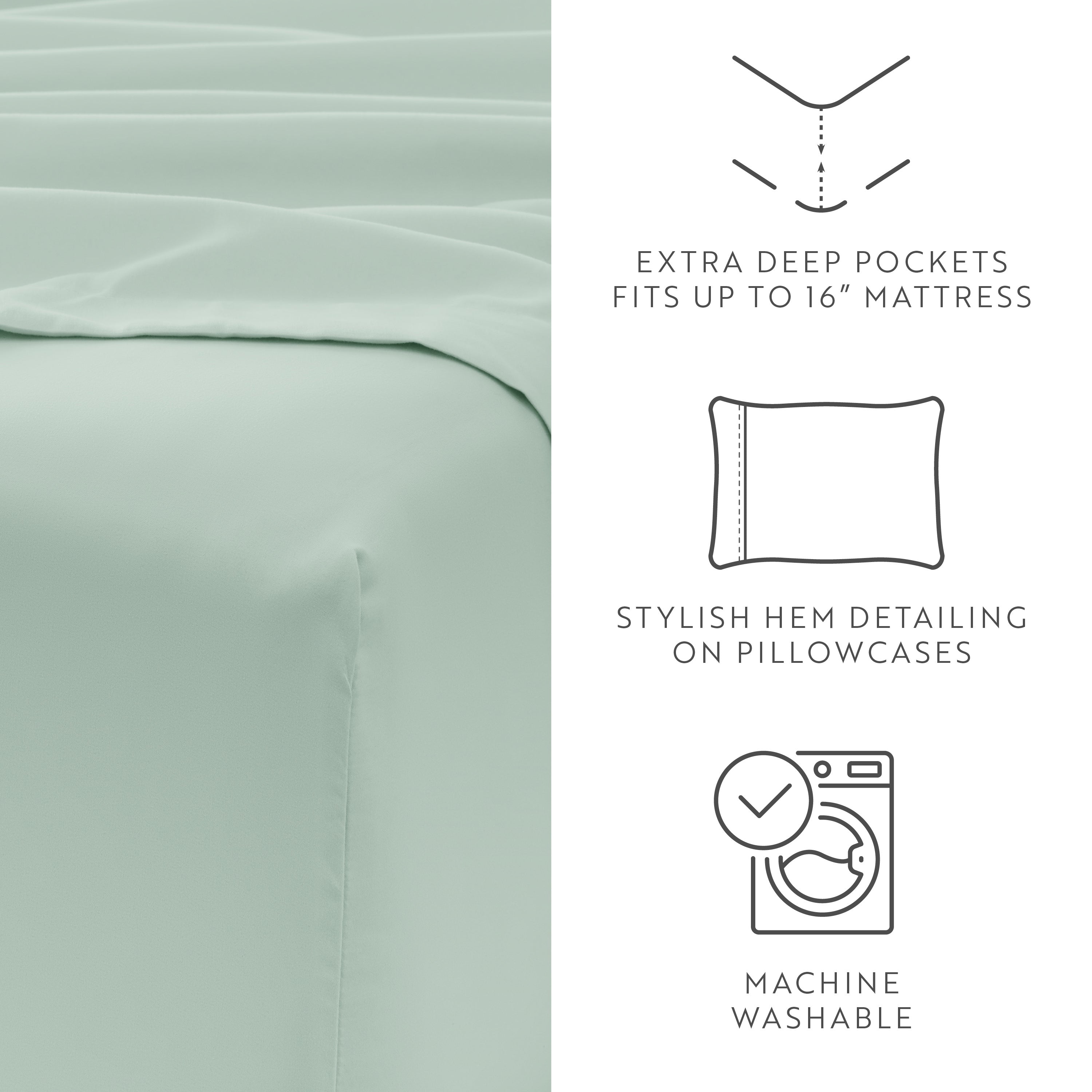 6-Piece Double Brushed Solid Sheet Set