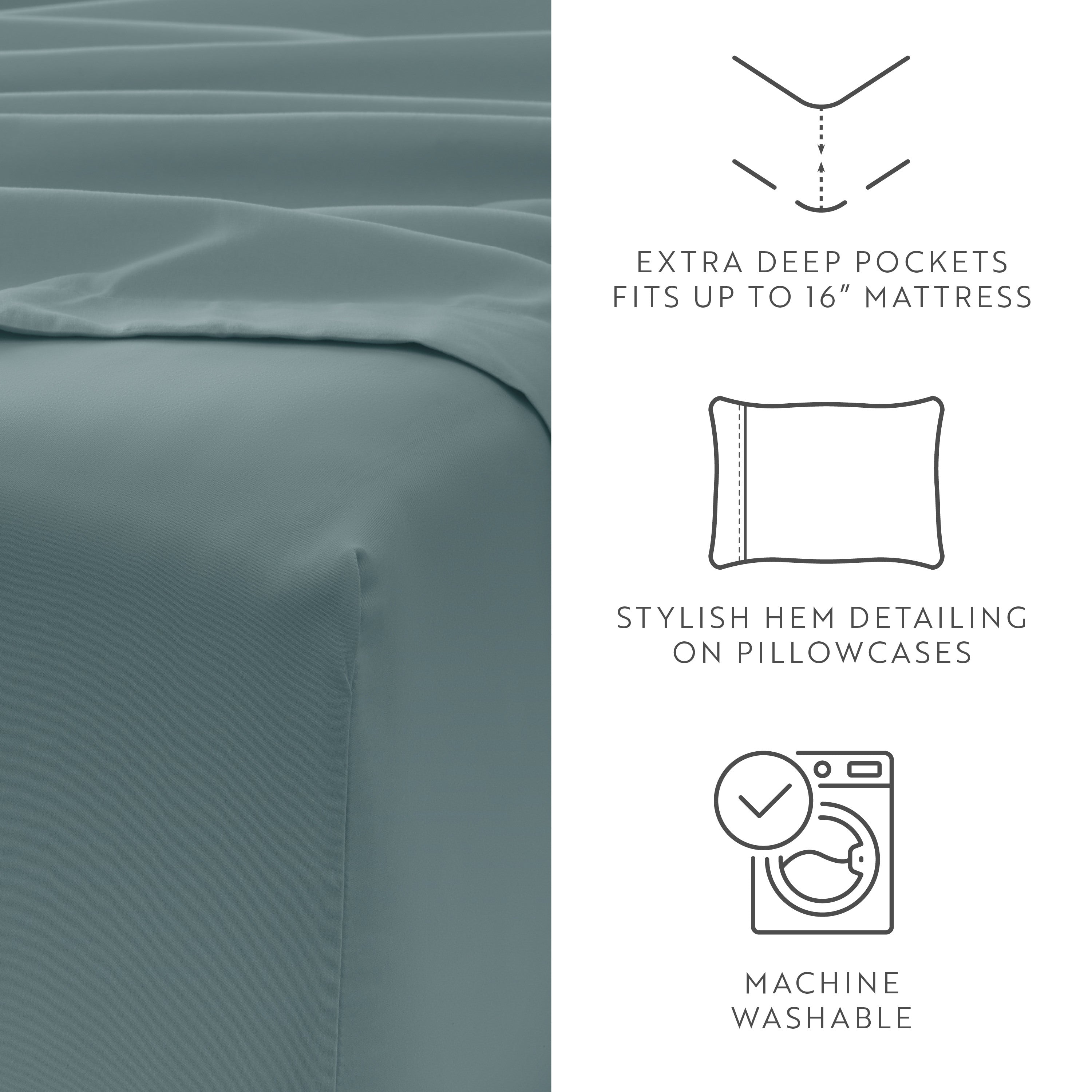 6-Piece Double Brushed Solid Sheet Set