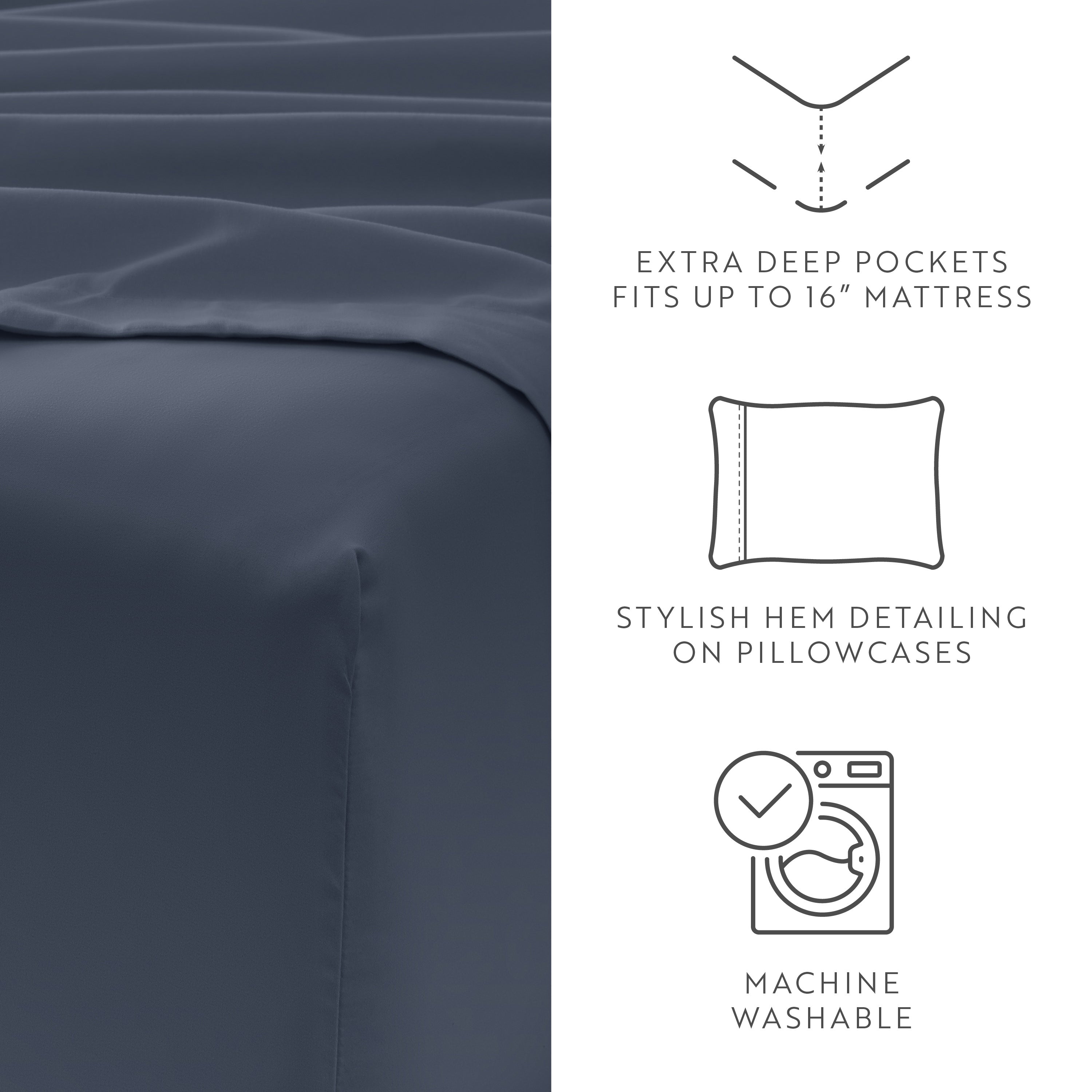 6-Piece Double Brushed Solid Sheet Set