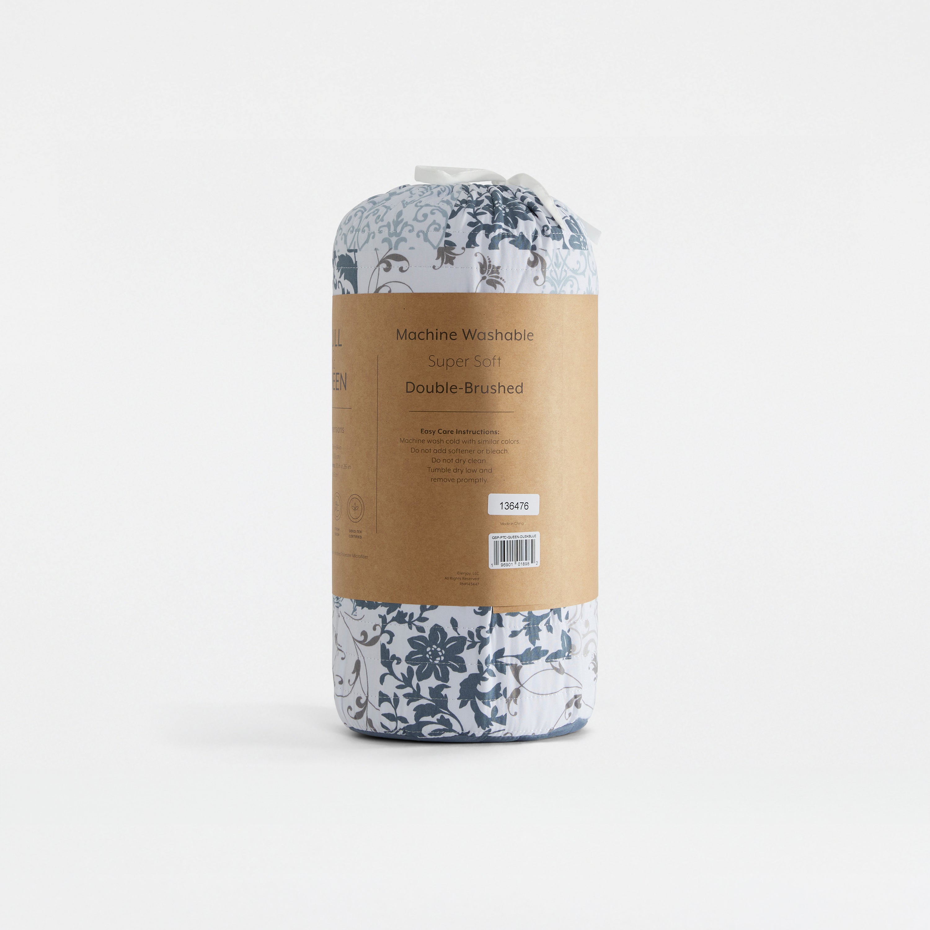 Distressed Bouquet Patterned Quilted Coverlet Set