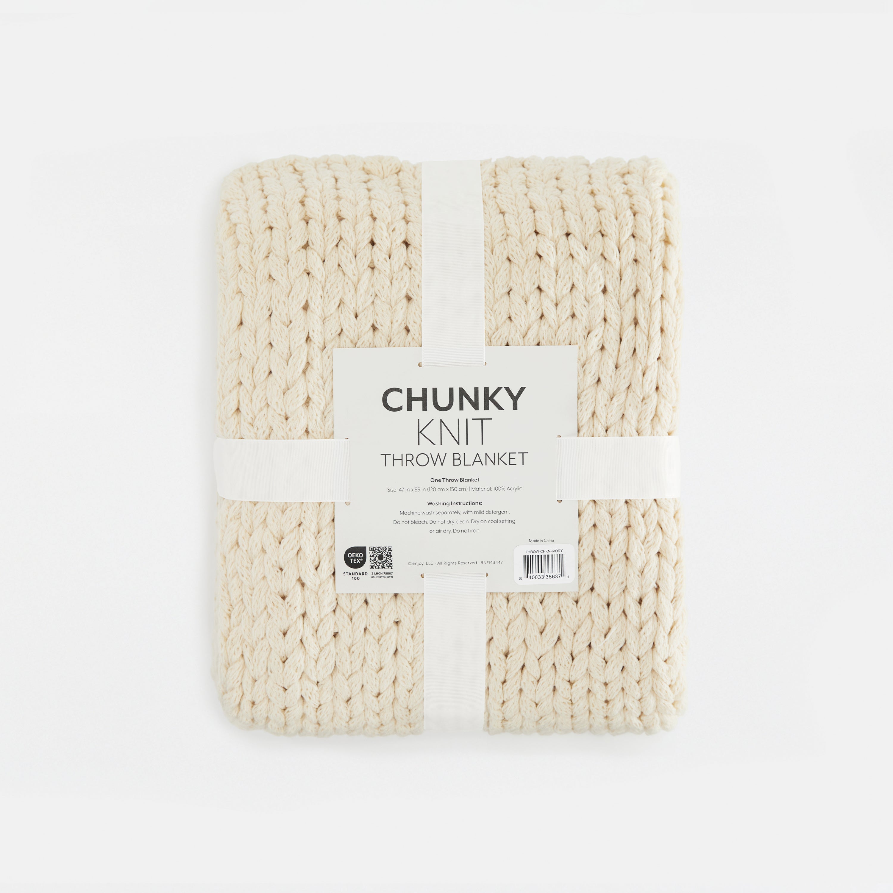 Chunky Hand-Knit Oversized Throw Blanket