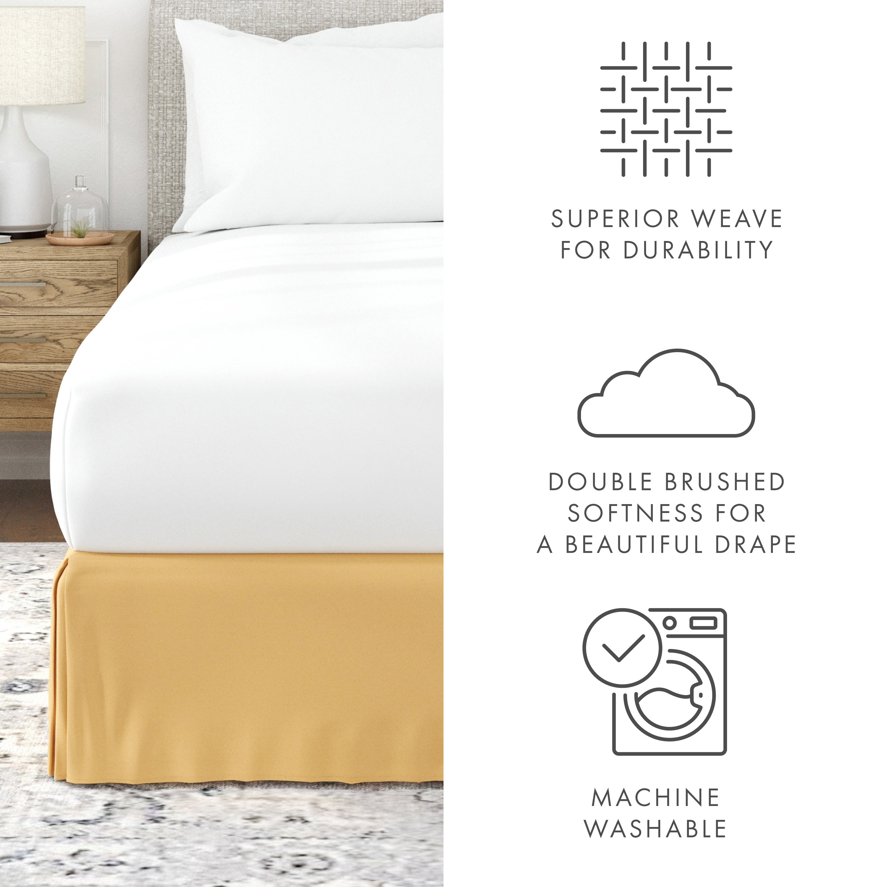 Dust Ruffle Pleated Bed Skirt