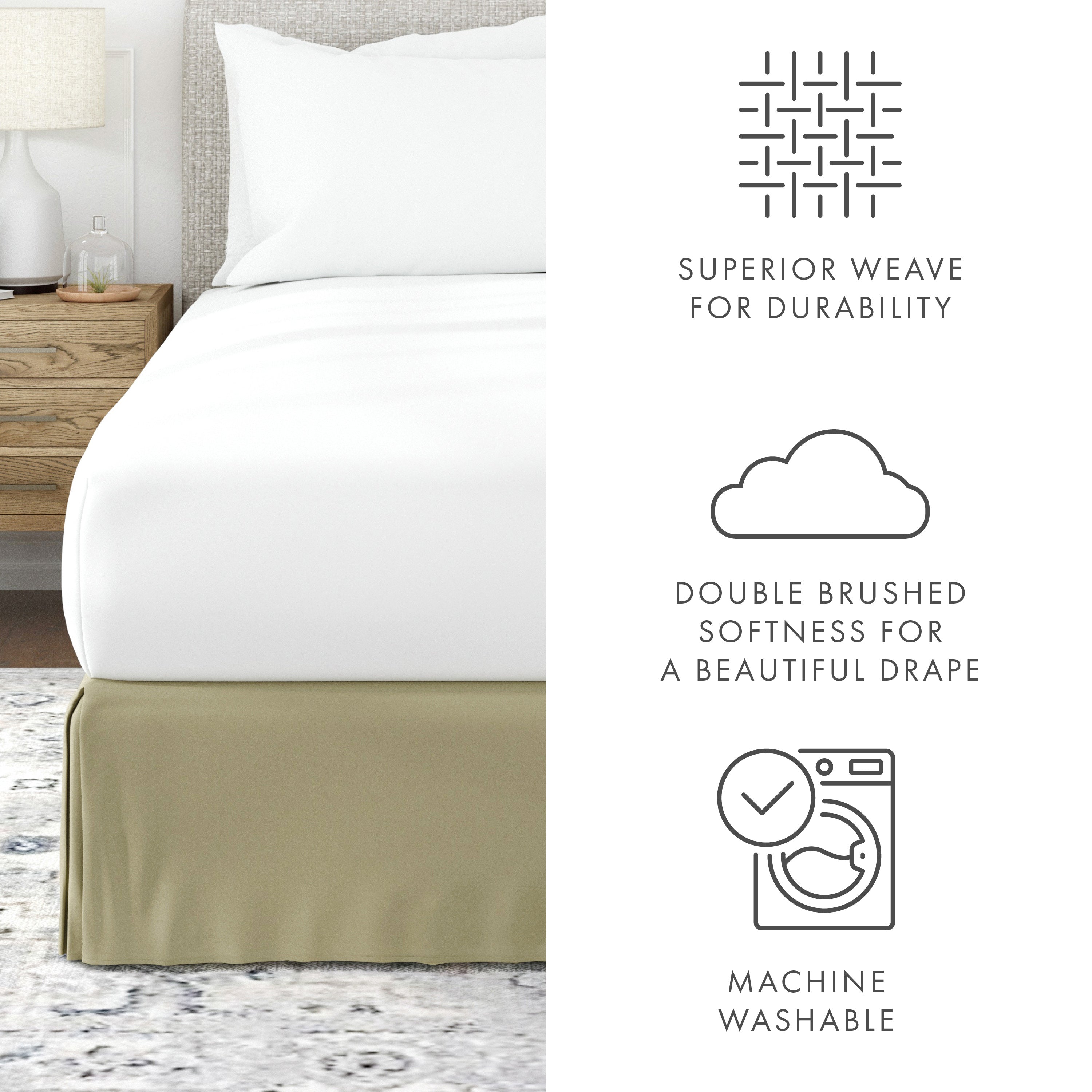 Dust Ruffle Pleated Bed Skirt