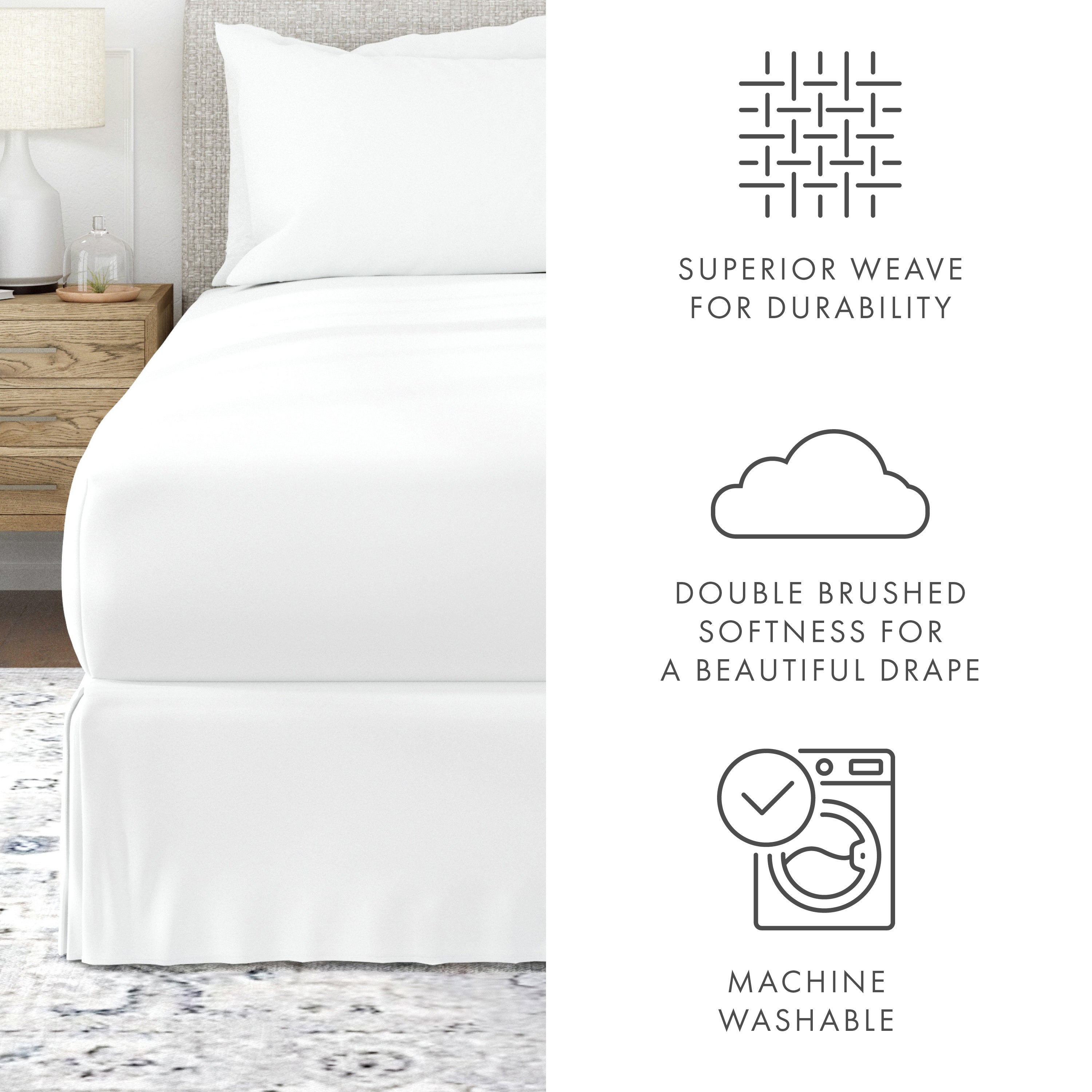 Dust Ruffle Pleated Bed Skirt