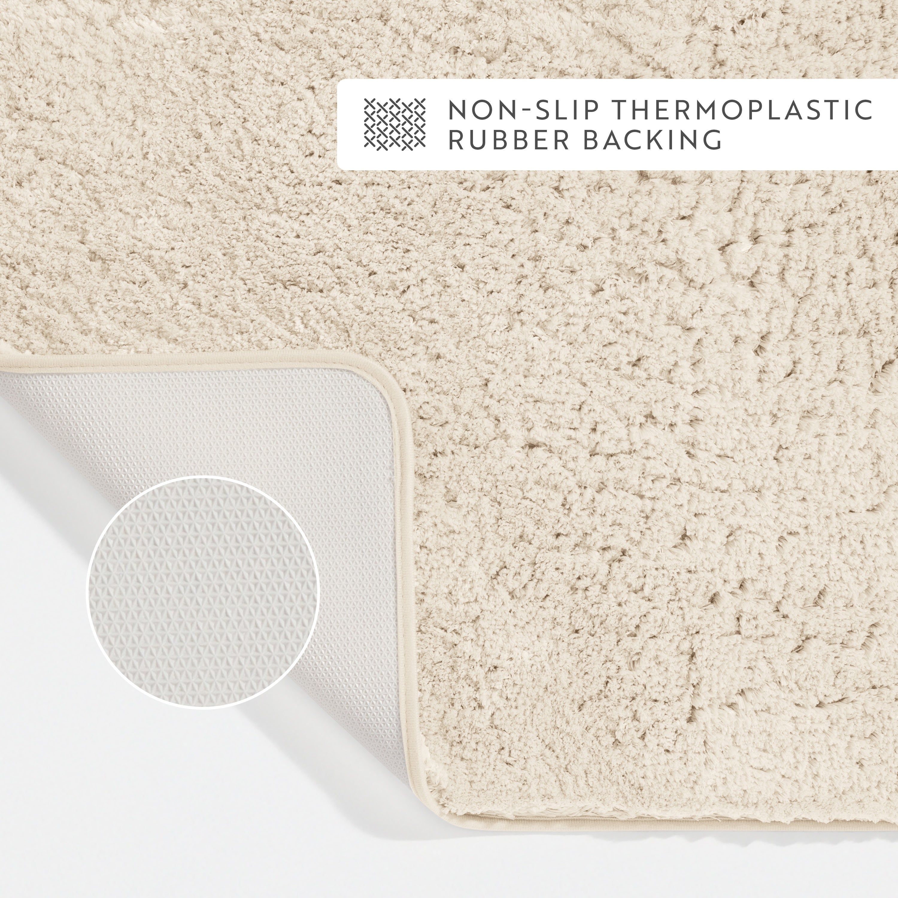 Ultra-Plush Bath Mat, Soft and Absorbent Shaggy Style with Anti-Skid Rubber Backing