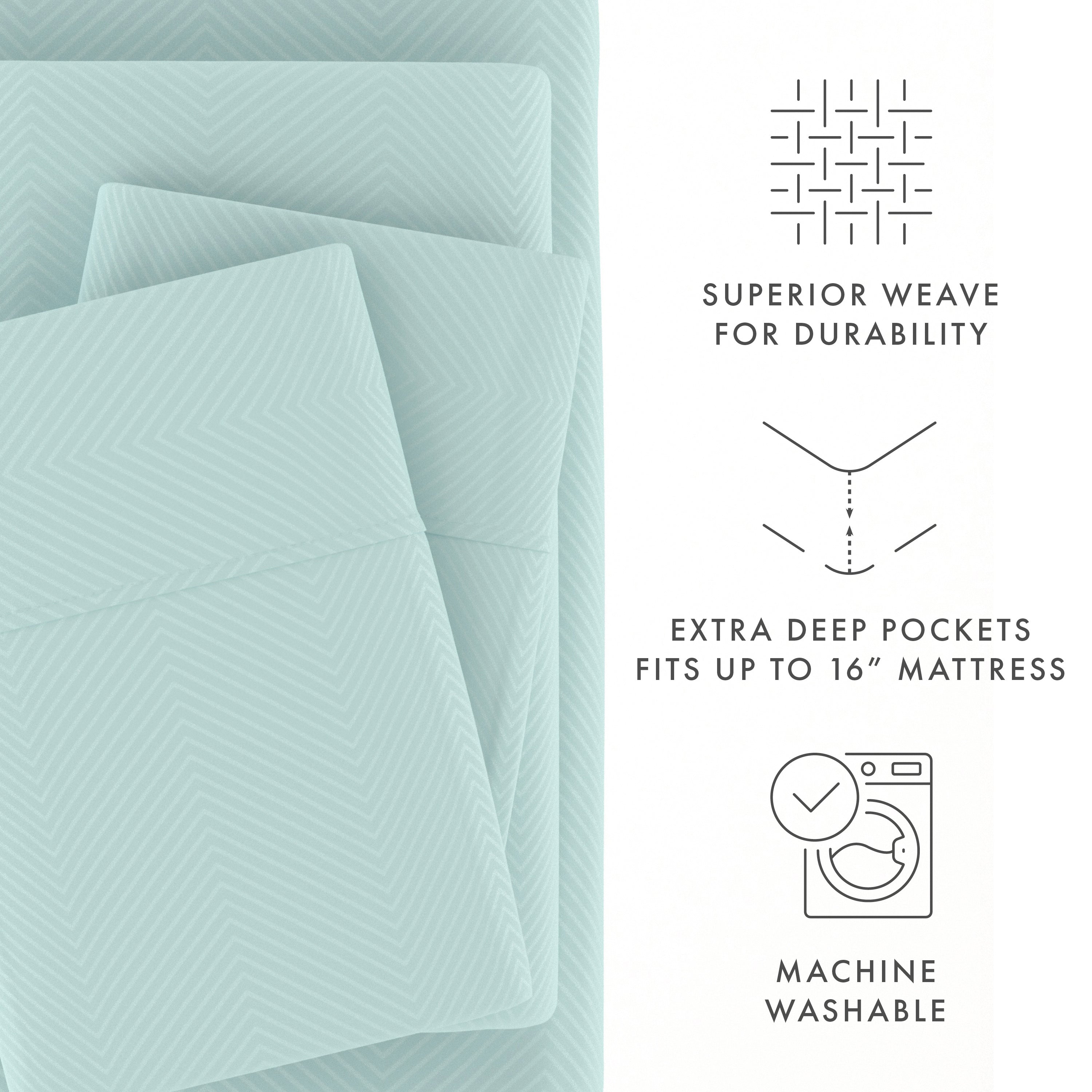 Chevron Embossed 4-Piece Sheet Set