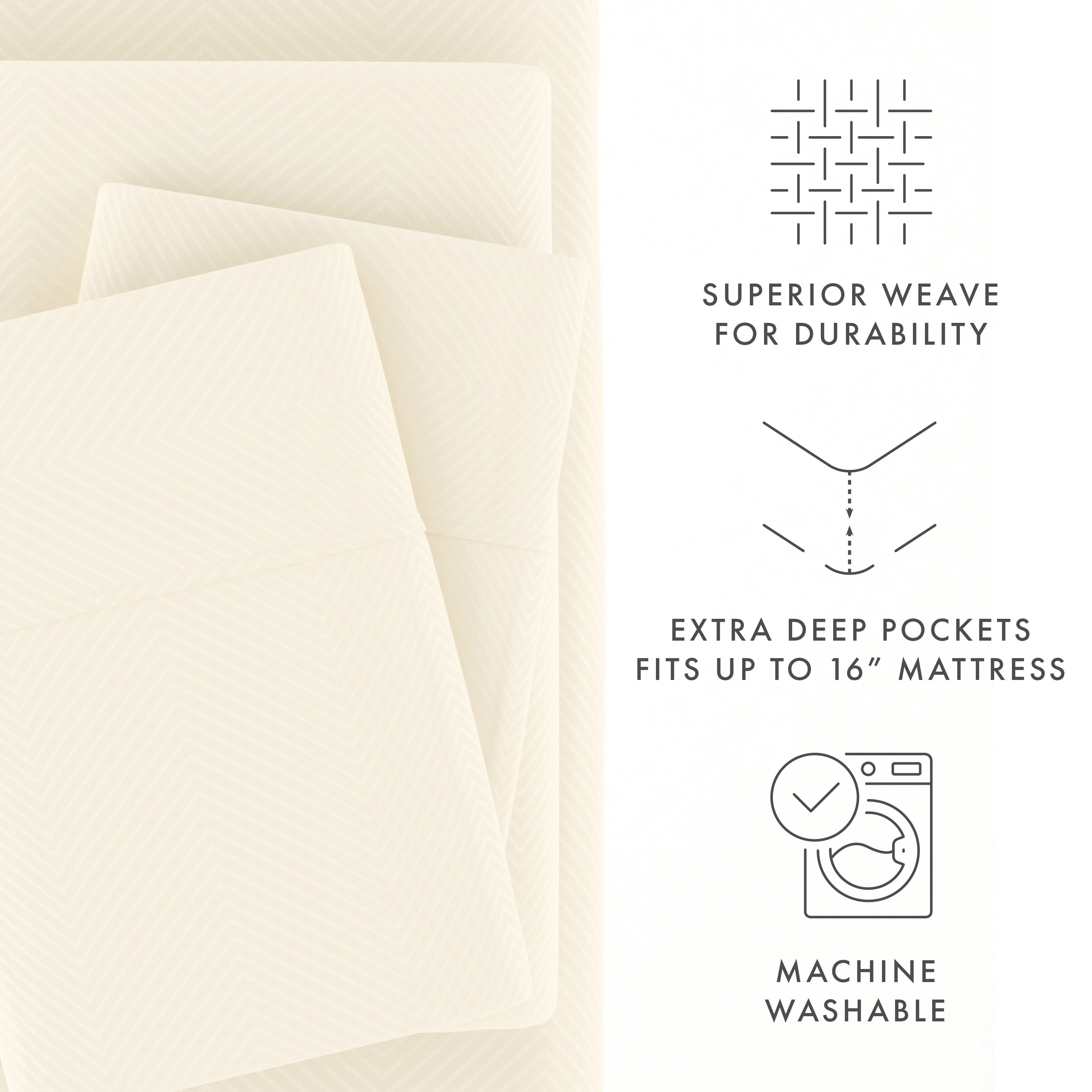 Chevron Embossed 4-Piece Sheet Set