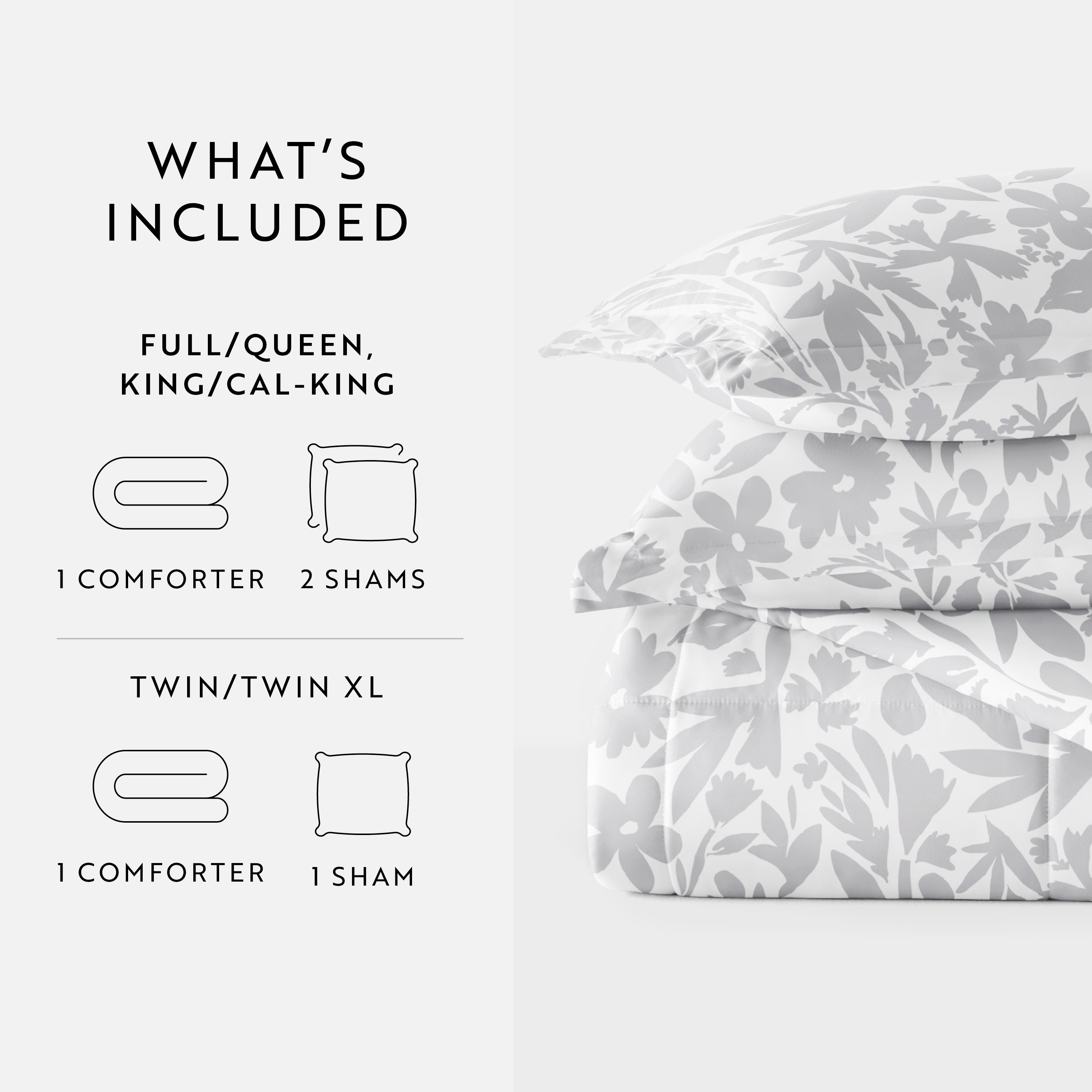 Abstract Garden Patterned Down-Alternative Comforter Set