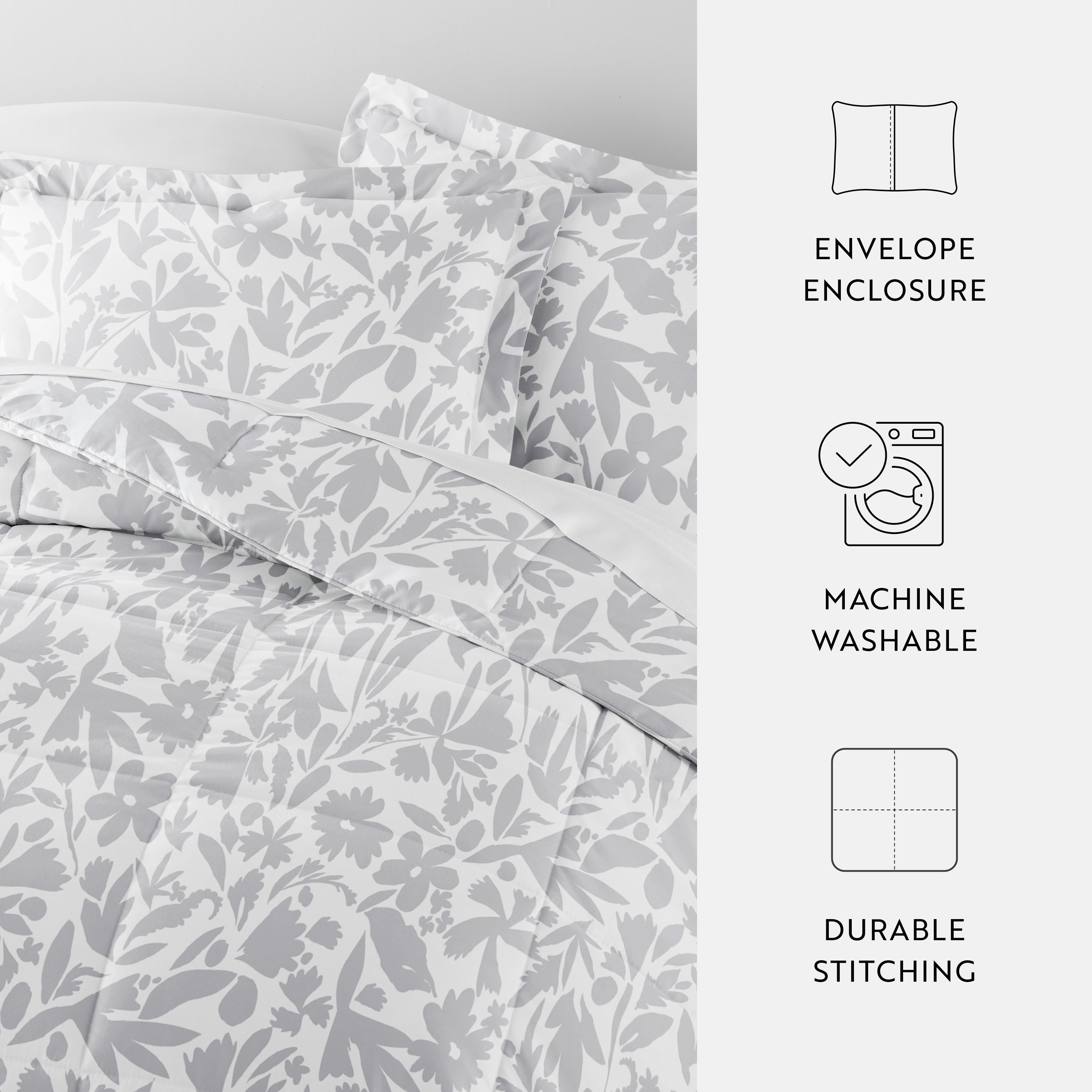 Abstract Garden Patterned Down-Alternative Comforter Set