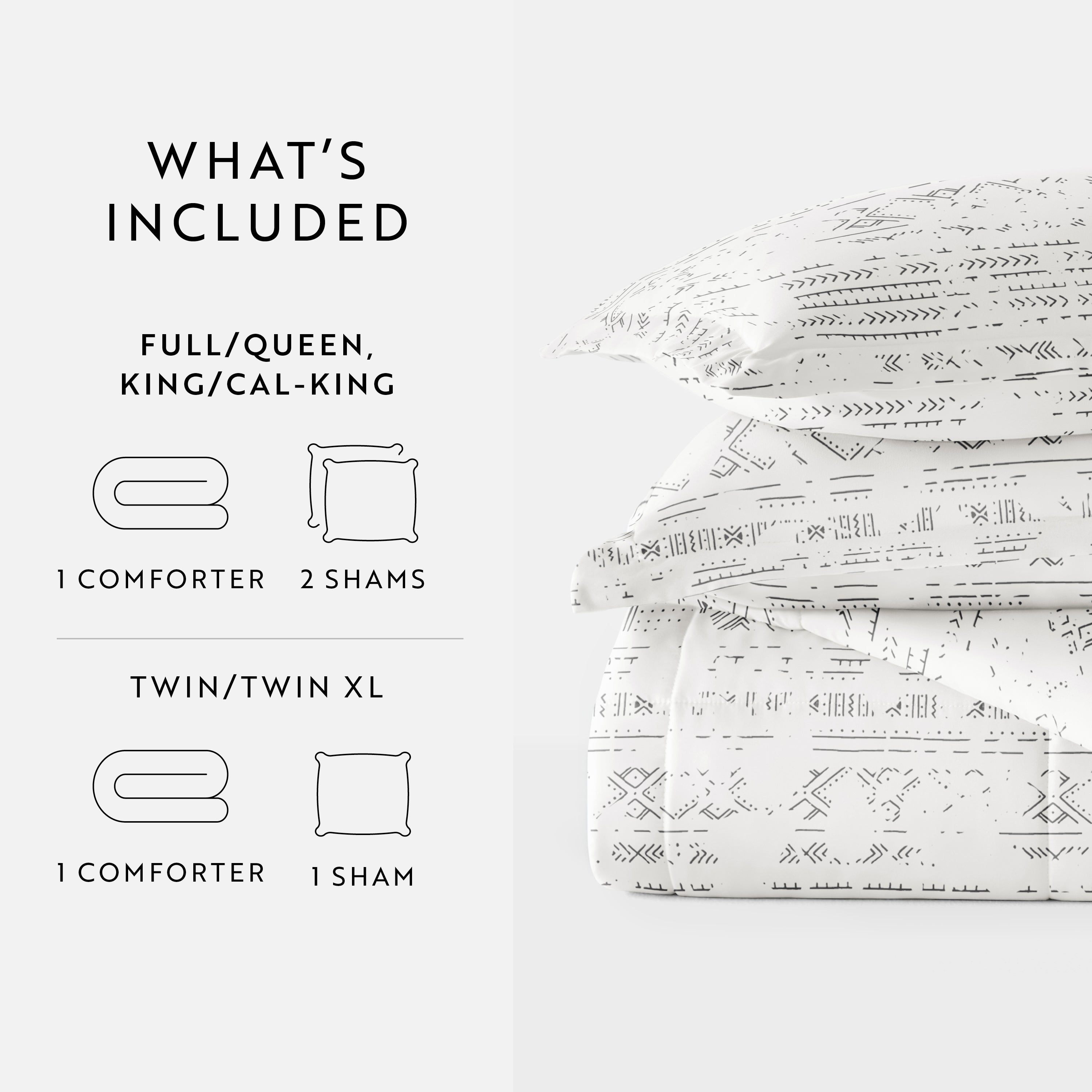 Distressed Field Patterned Down-Alternative Comforter Set
