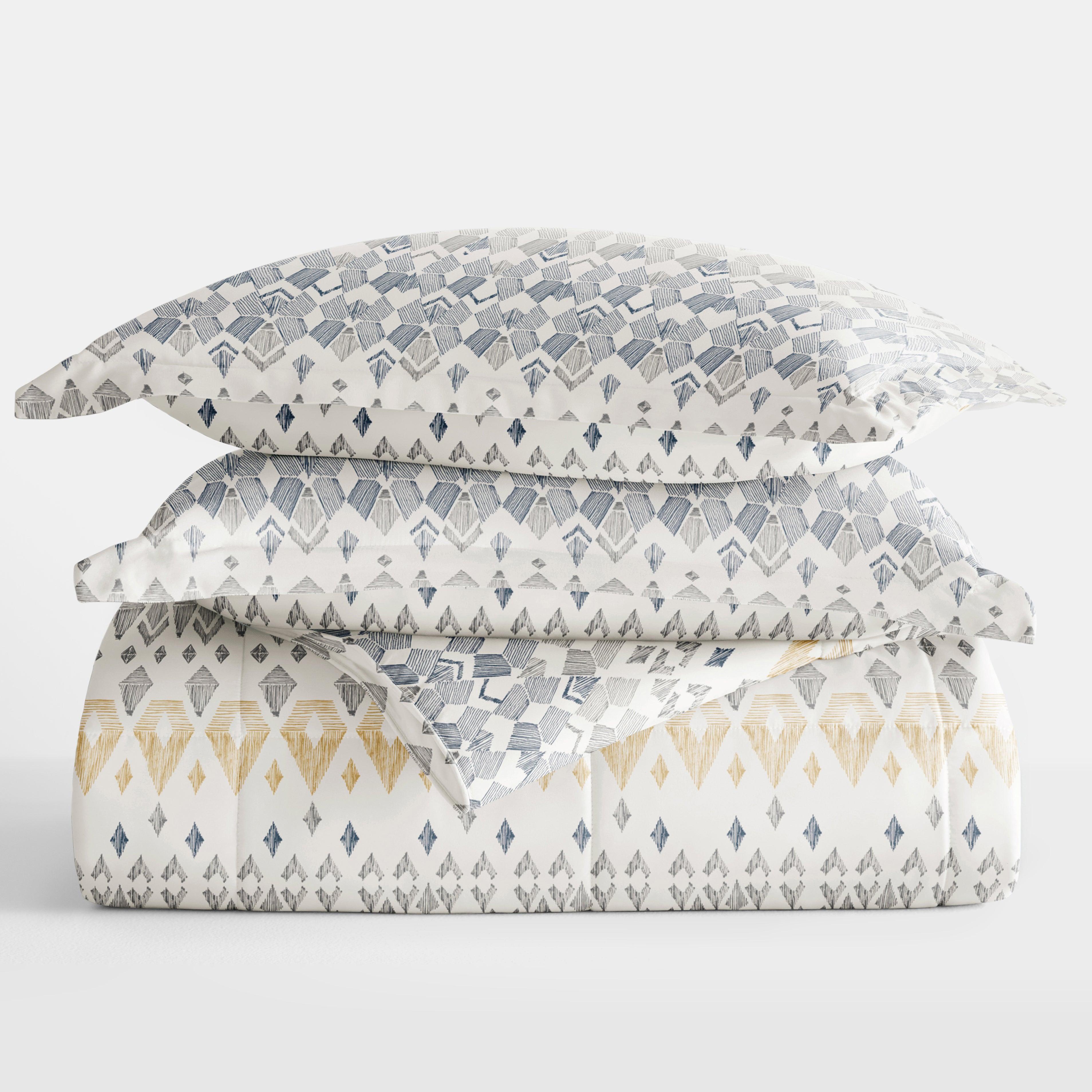 Mayan Stamp Patterned Down-Alternative Comforter Set
