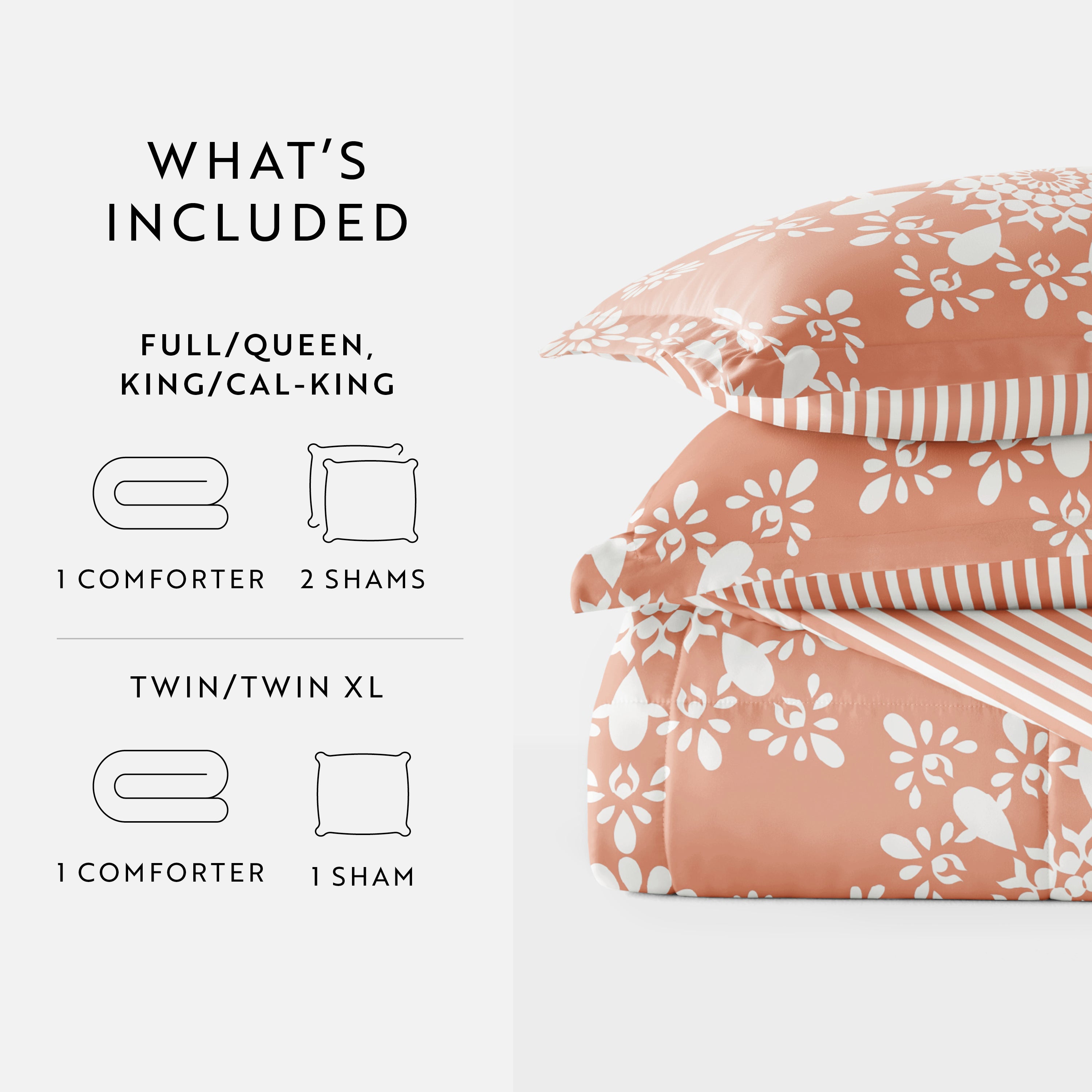 Daisy Medallion Reversible Patterned Down-Alternative Comforter Set