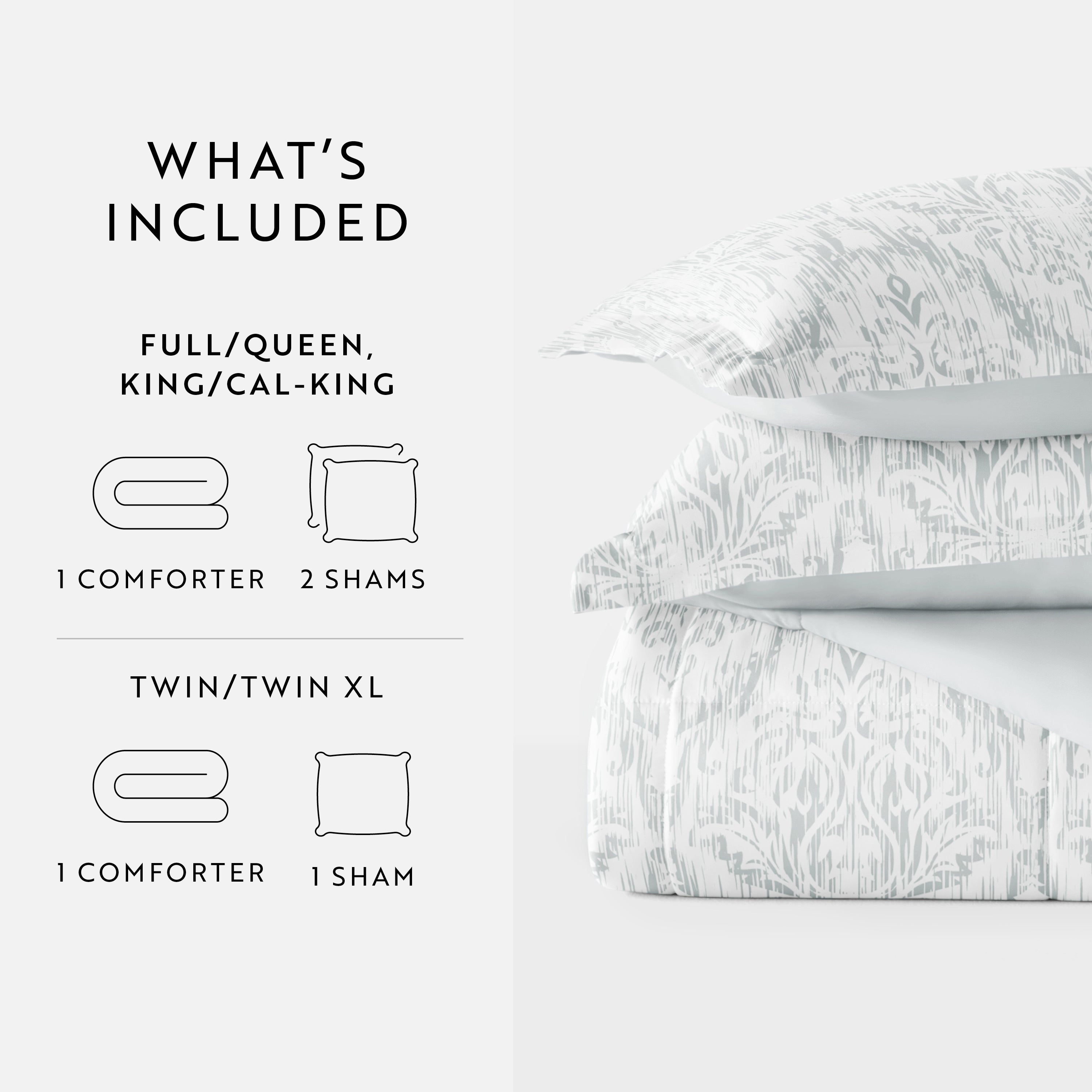 English Countryside Reversible Patterned Down-Alternative Comforter Set