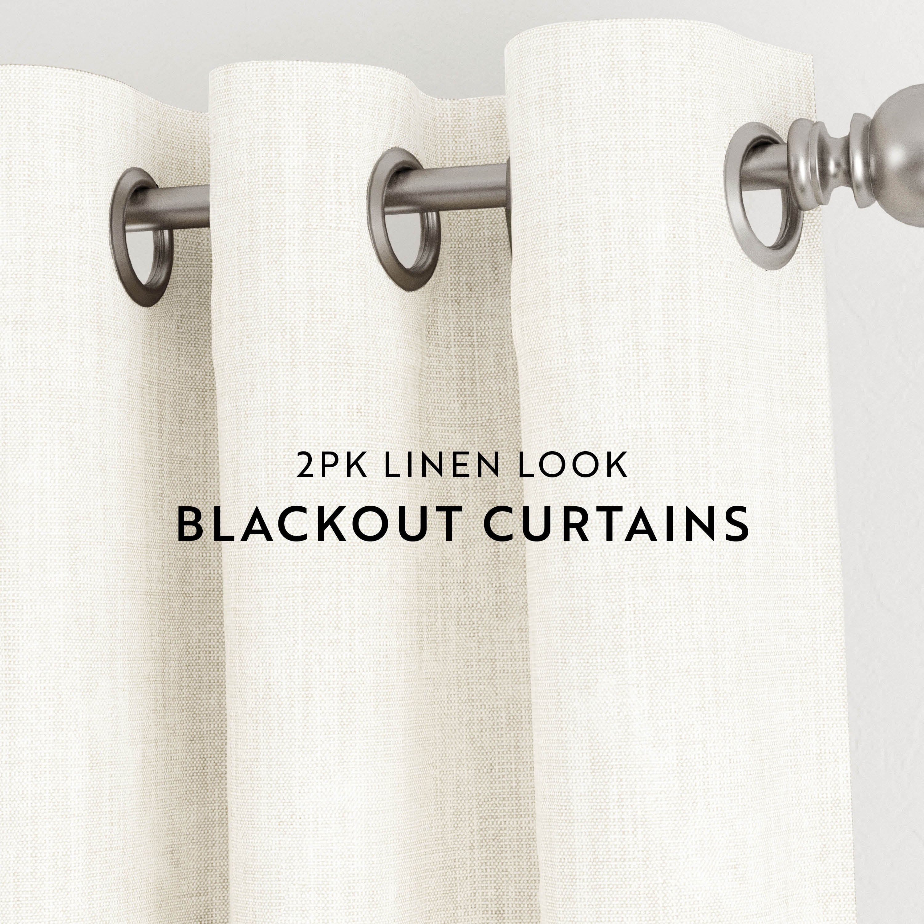 Thermal-Insulated Grommet Curtains - 100% Black Out - 2 Panels
