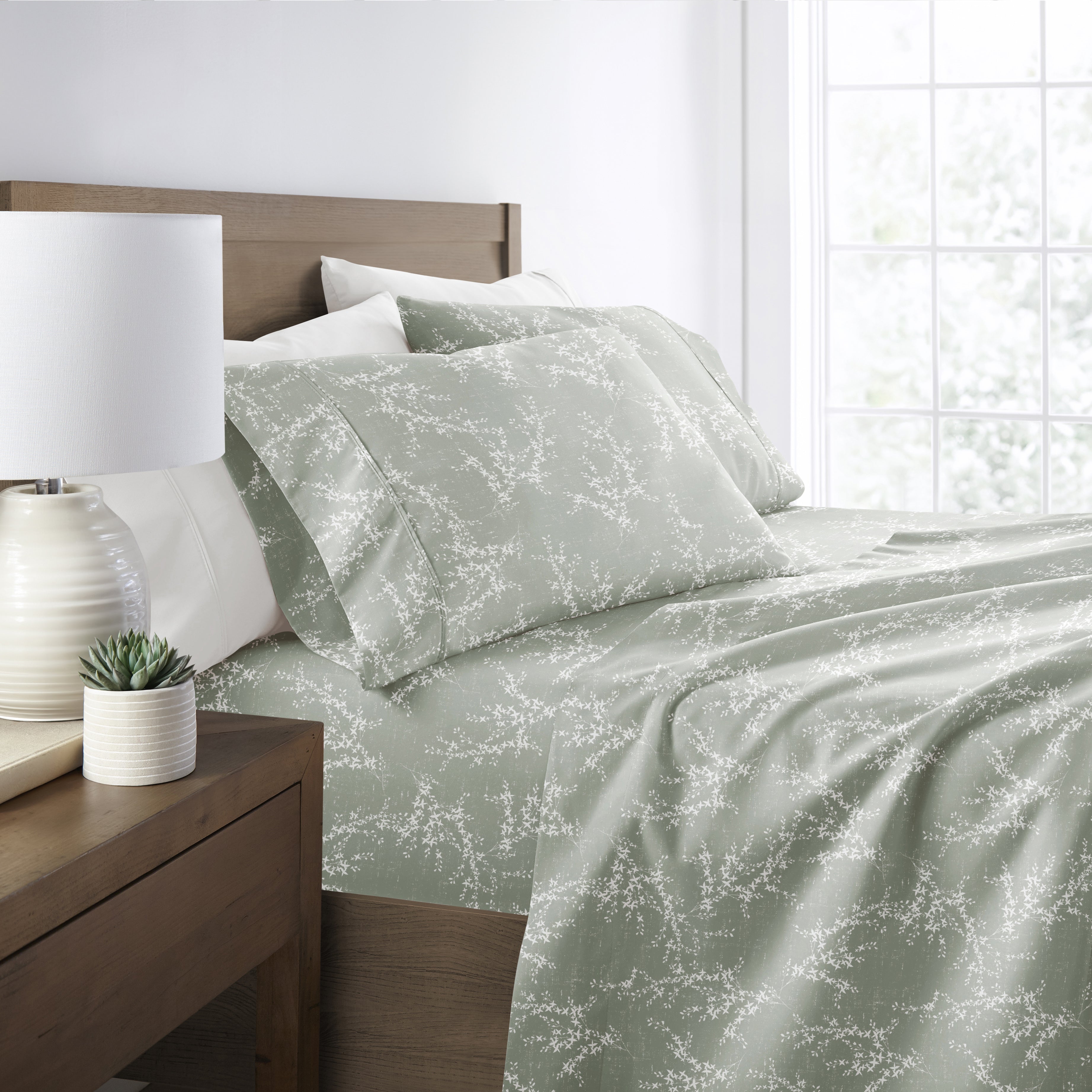 Distressed Willow 4-Piece Patterned Sheet Set