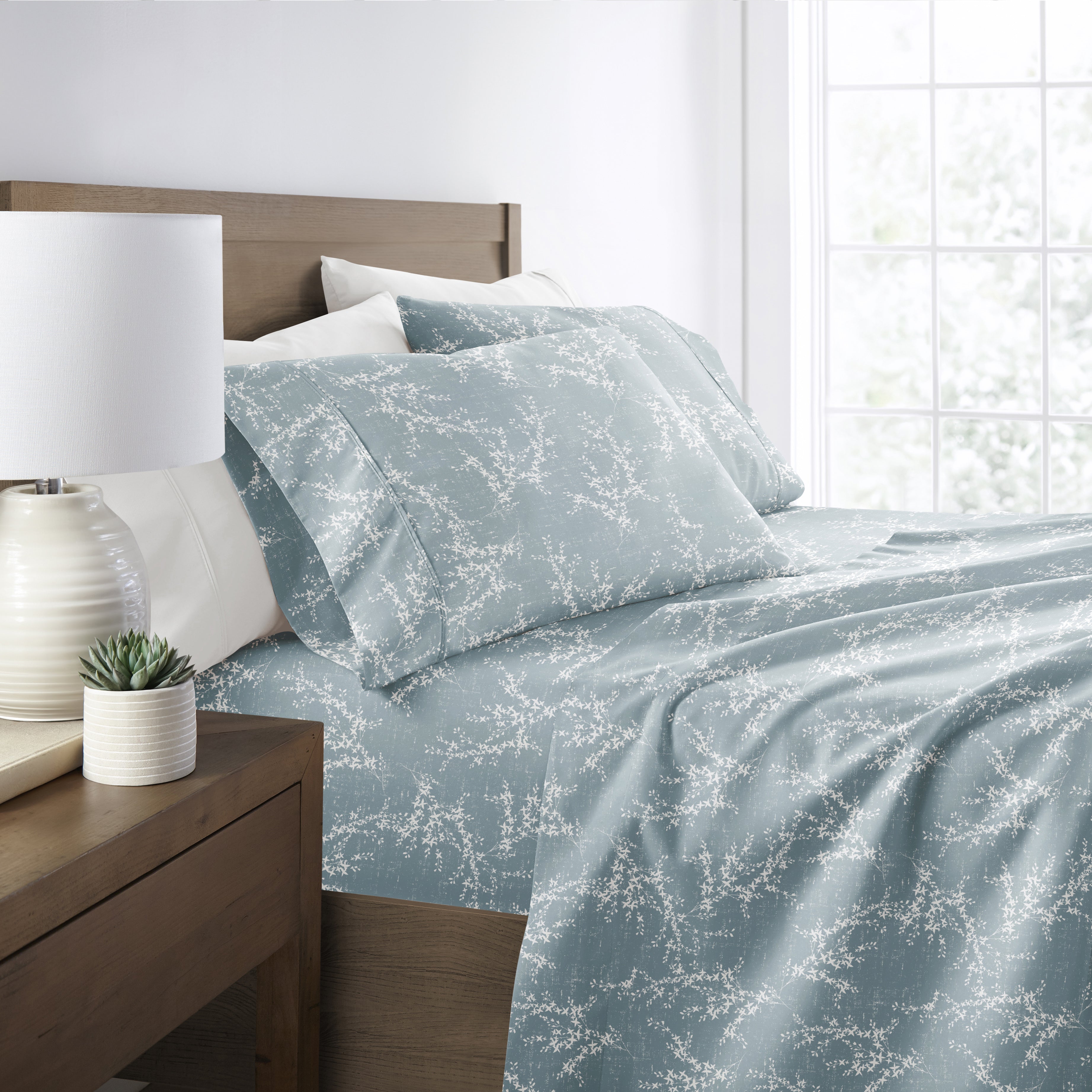 Distressed Willow 4-Piece Patterned Sheet Set