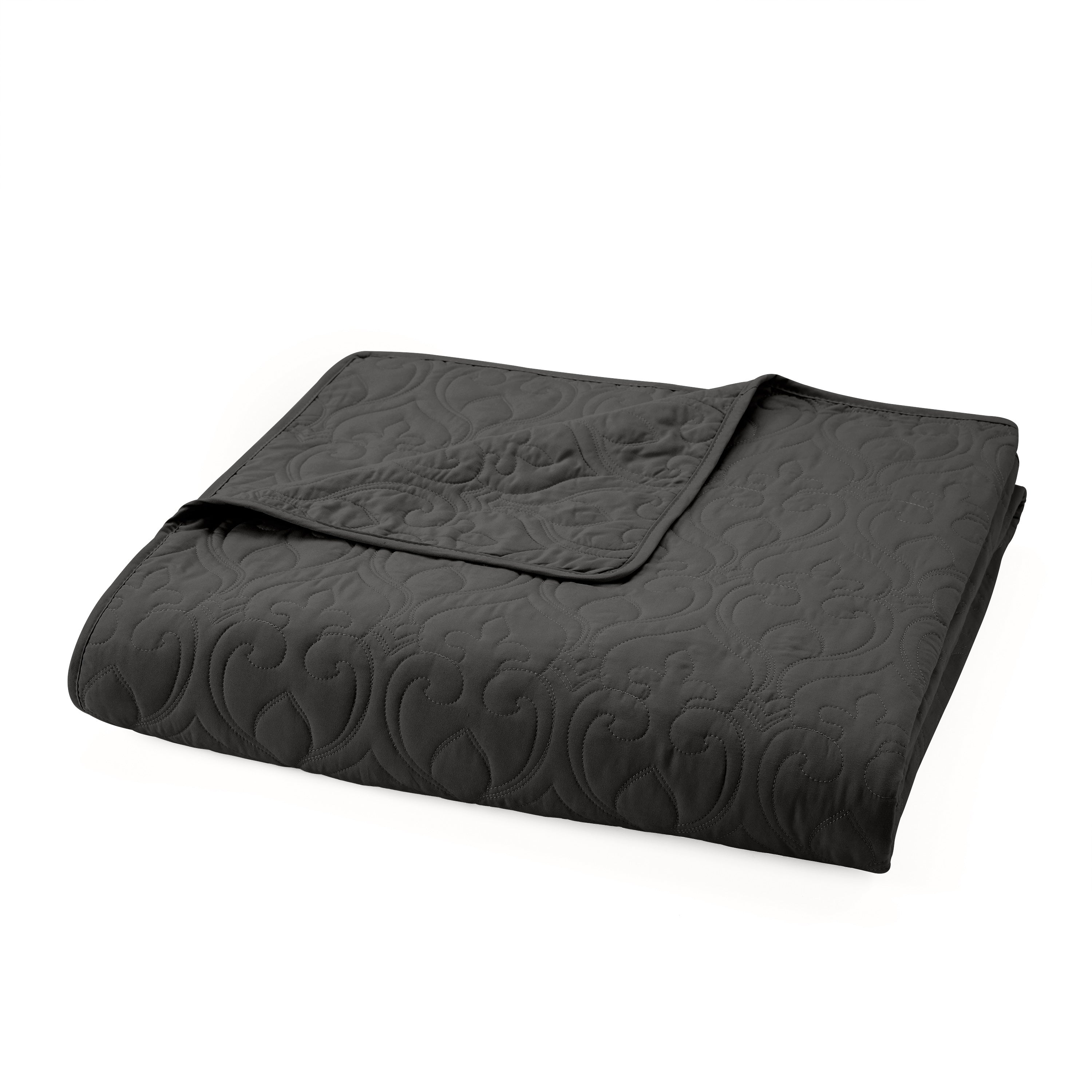 Lightweight Damask Quilted Coverlet Set