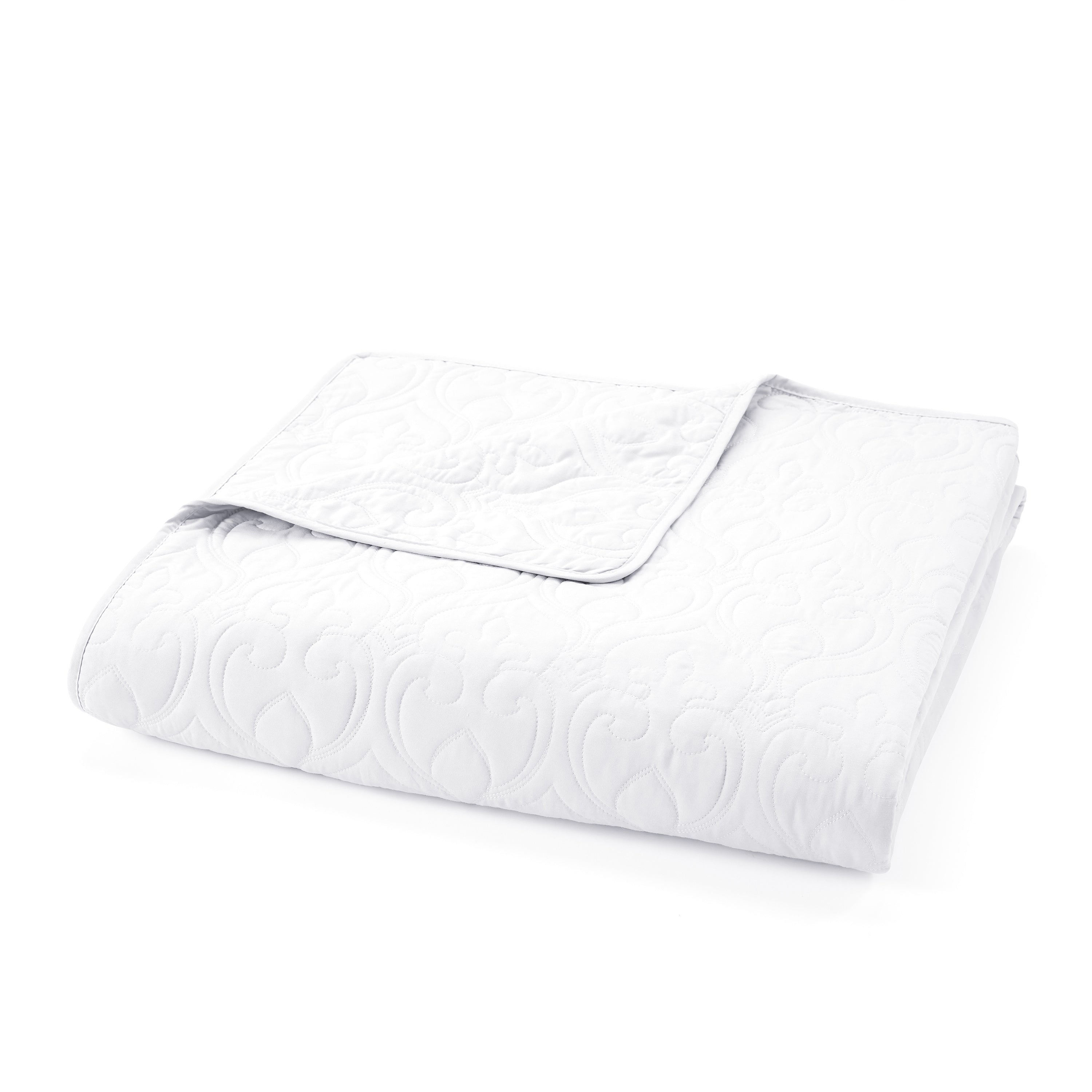 Lightweight Damask Quilted Coverlet Set