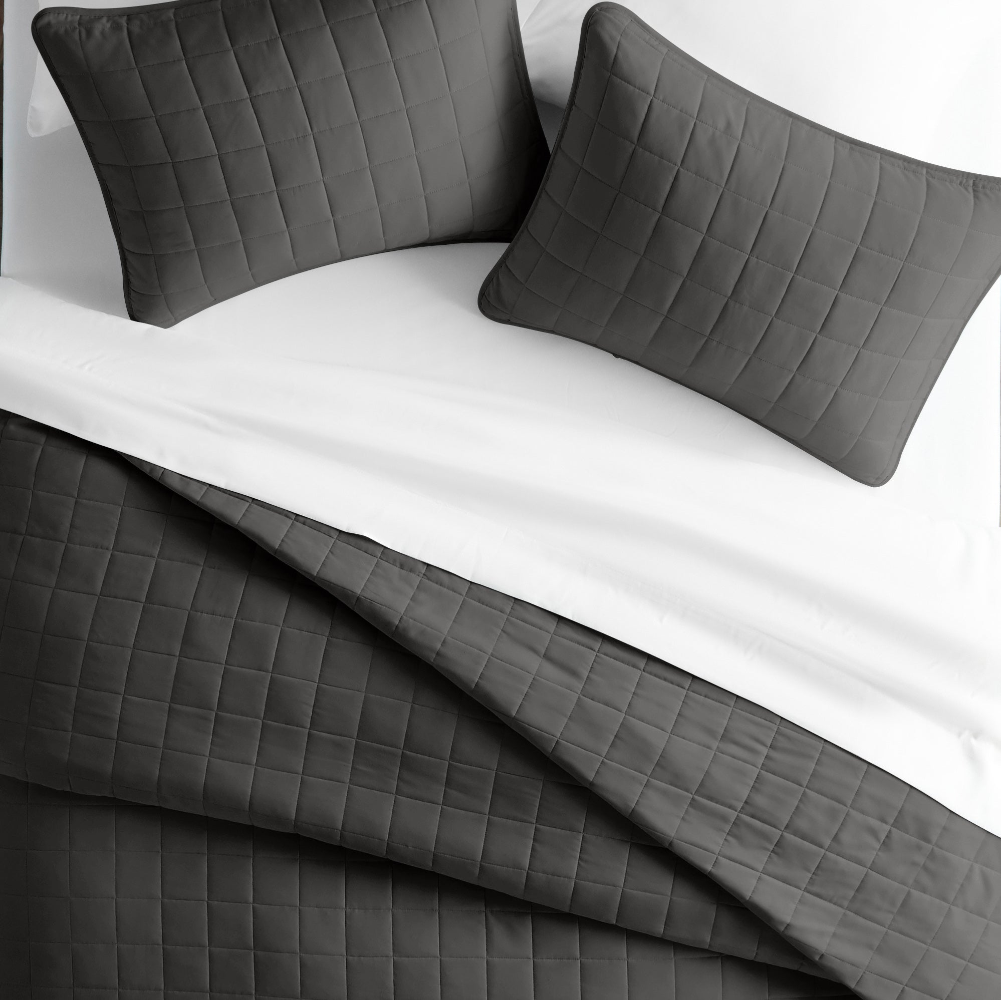 Lightweight Square Stitch Quilted Coverlet Set