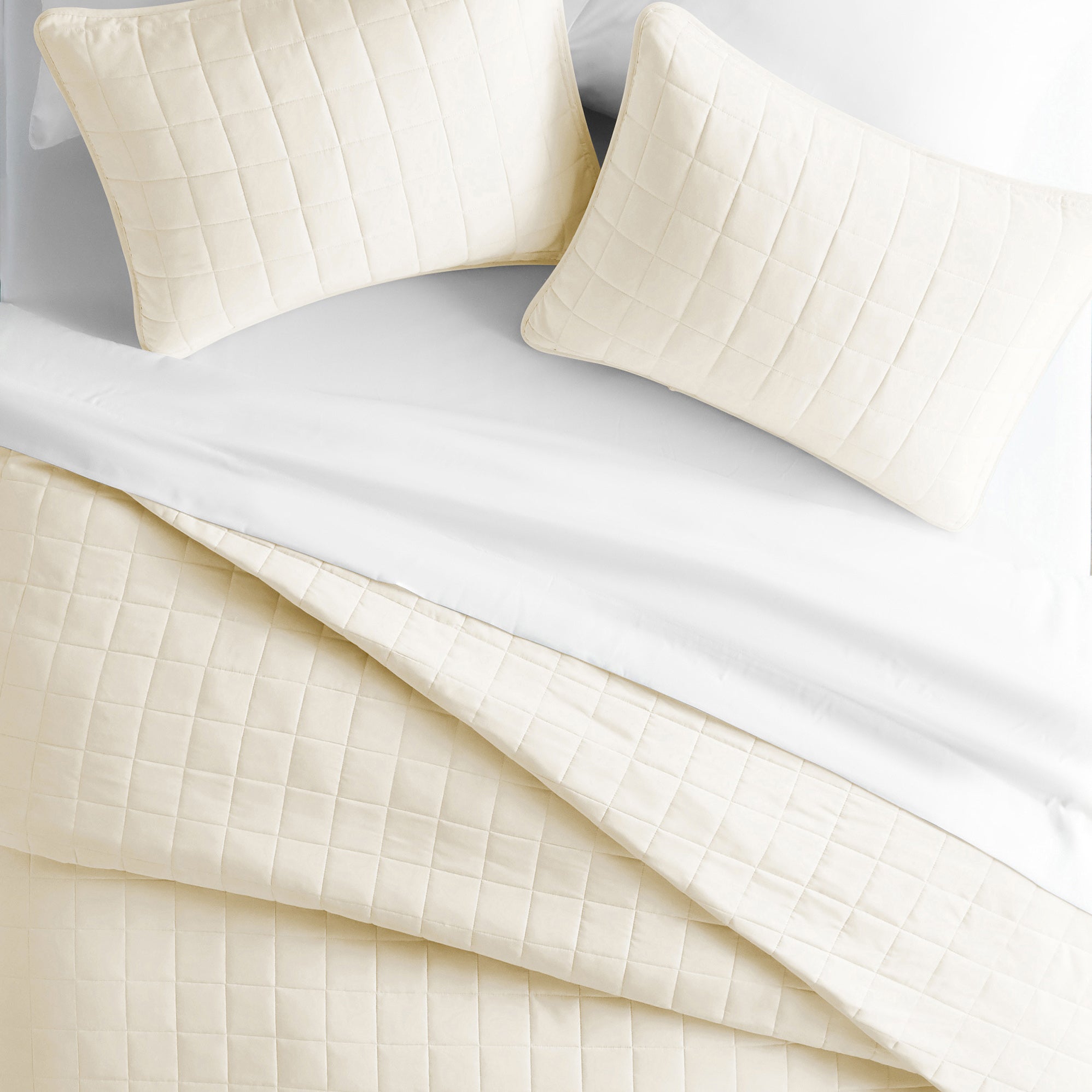 Lightweight Square Stitch Quilted Coverlet Set