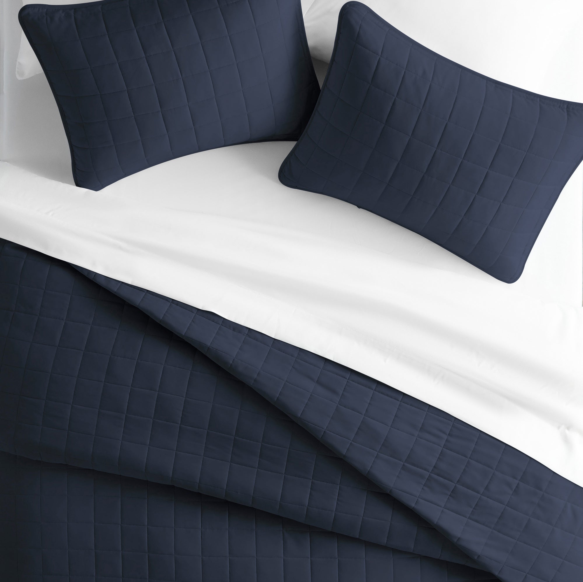 Lightweight Square Stitch Quilted Coverlet Set