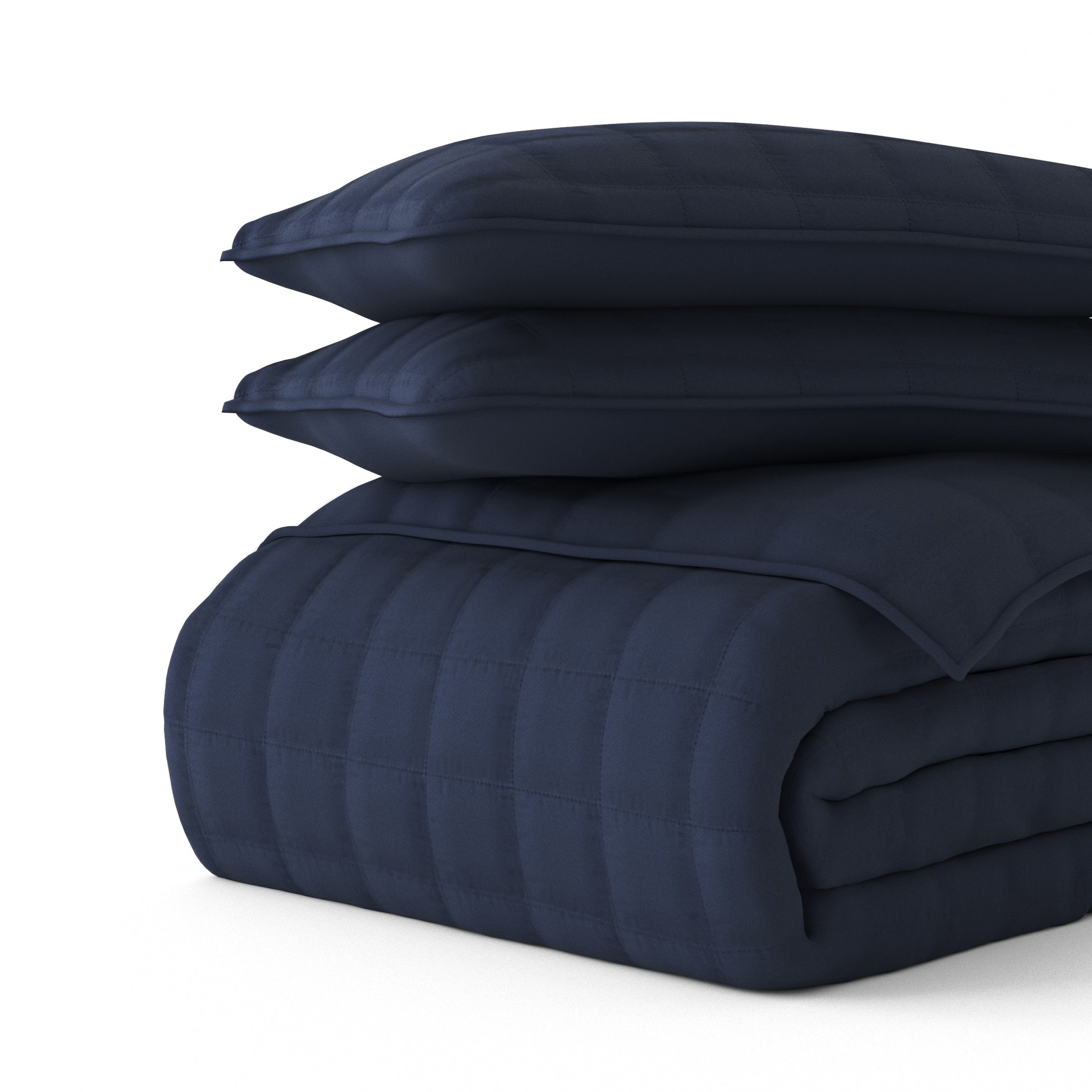 Lightweight Square Stitch Quilted Coverlet Set