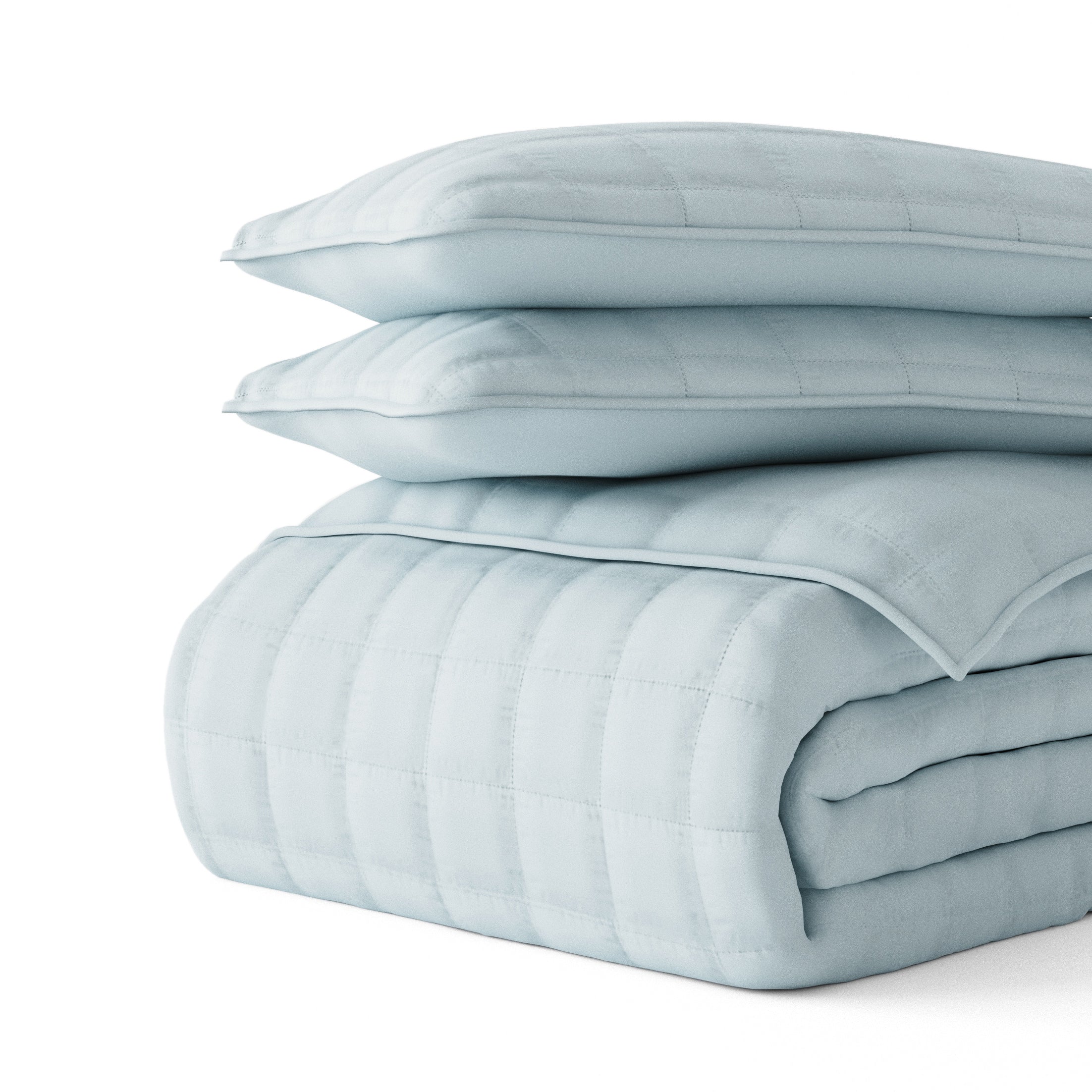 Lightweight Square Stitch Quilted Coverlet Set