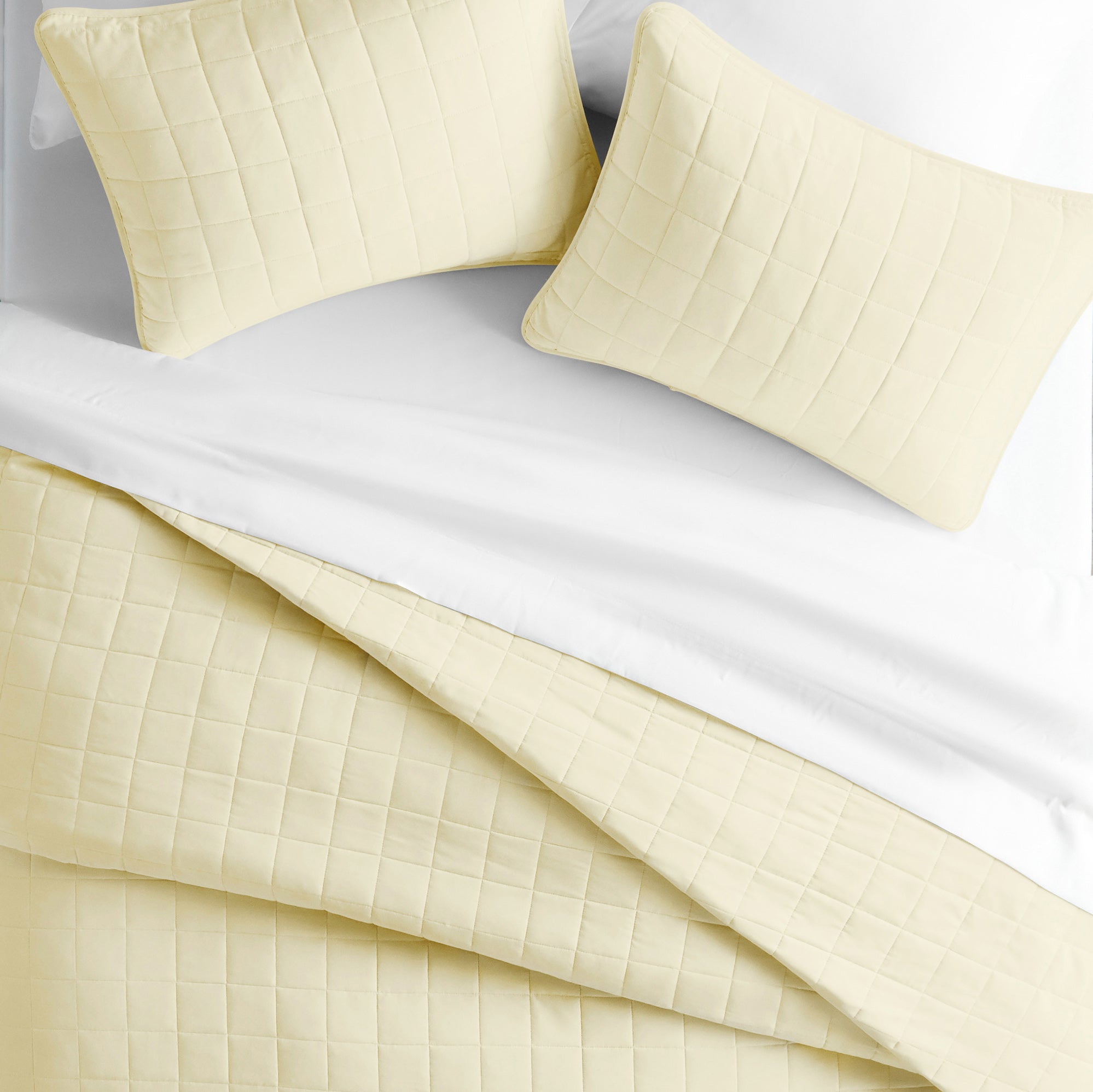 Lightweight Square Stitch Quilted Coverlet Set